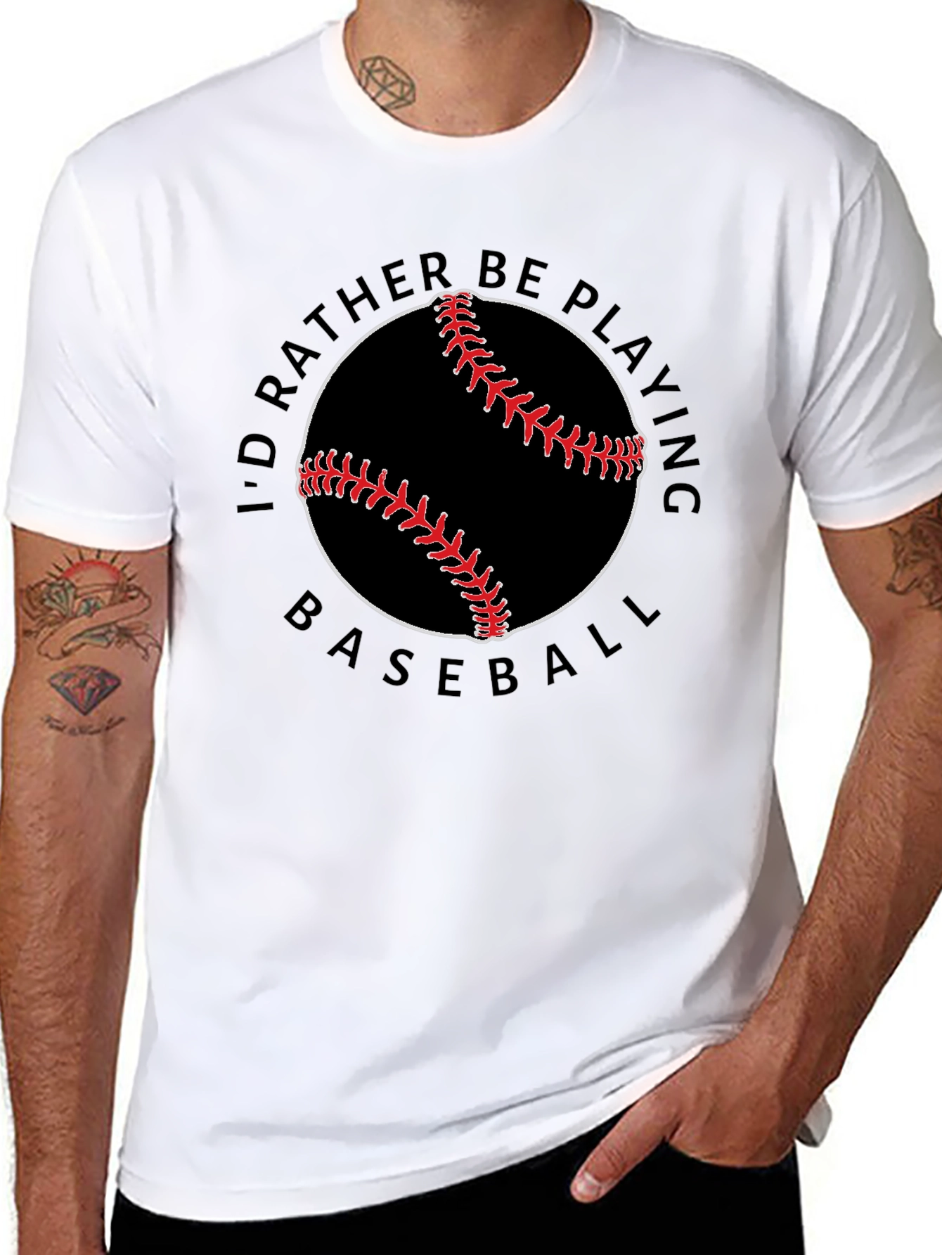 Baseball Lover T-Shirt - Id Rather Be Playing Baseball