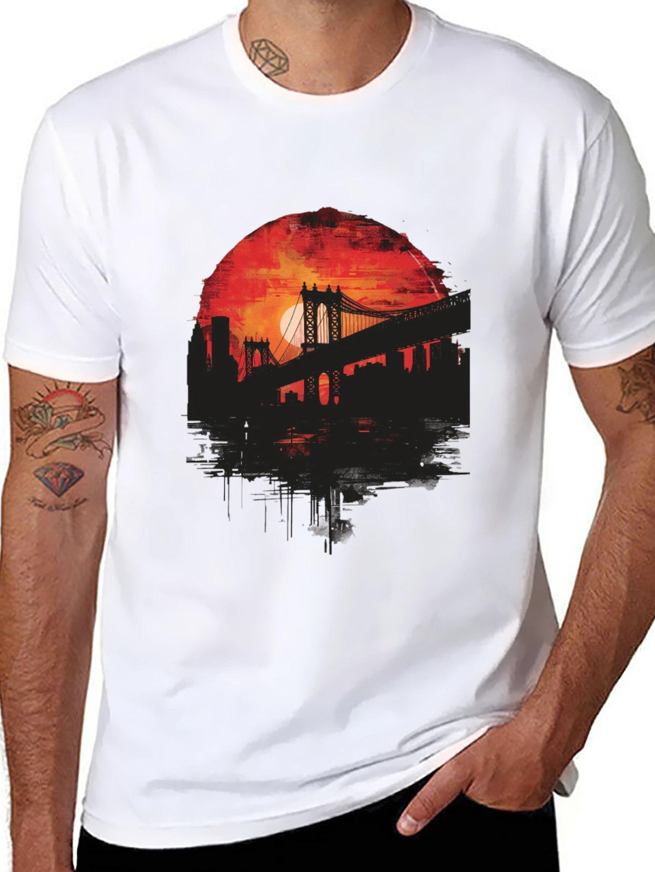 Cityscape Bridge Graphic Tee