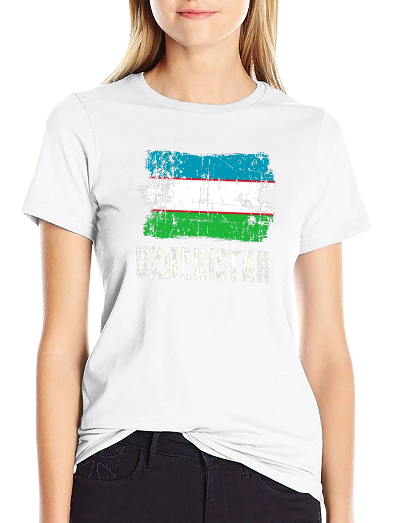 Uzbekistan Flag Graphic T-Shirt