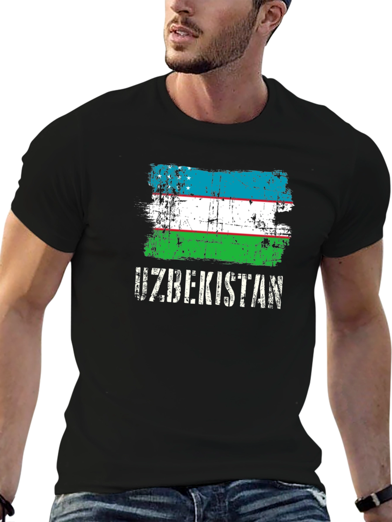Uzbekistan Flag Graphic T-Shirt