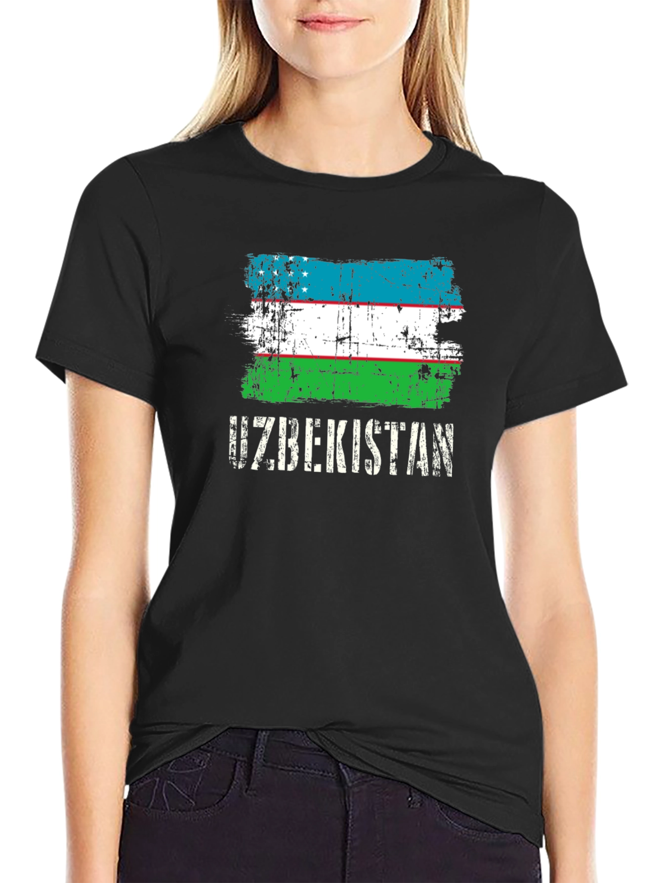 Uzbekistan Flag Graphic T-Shirt