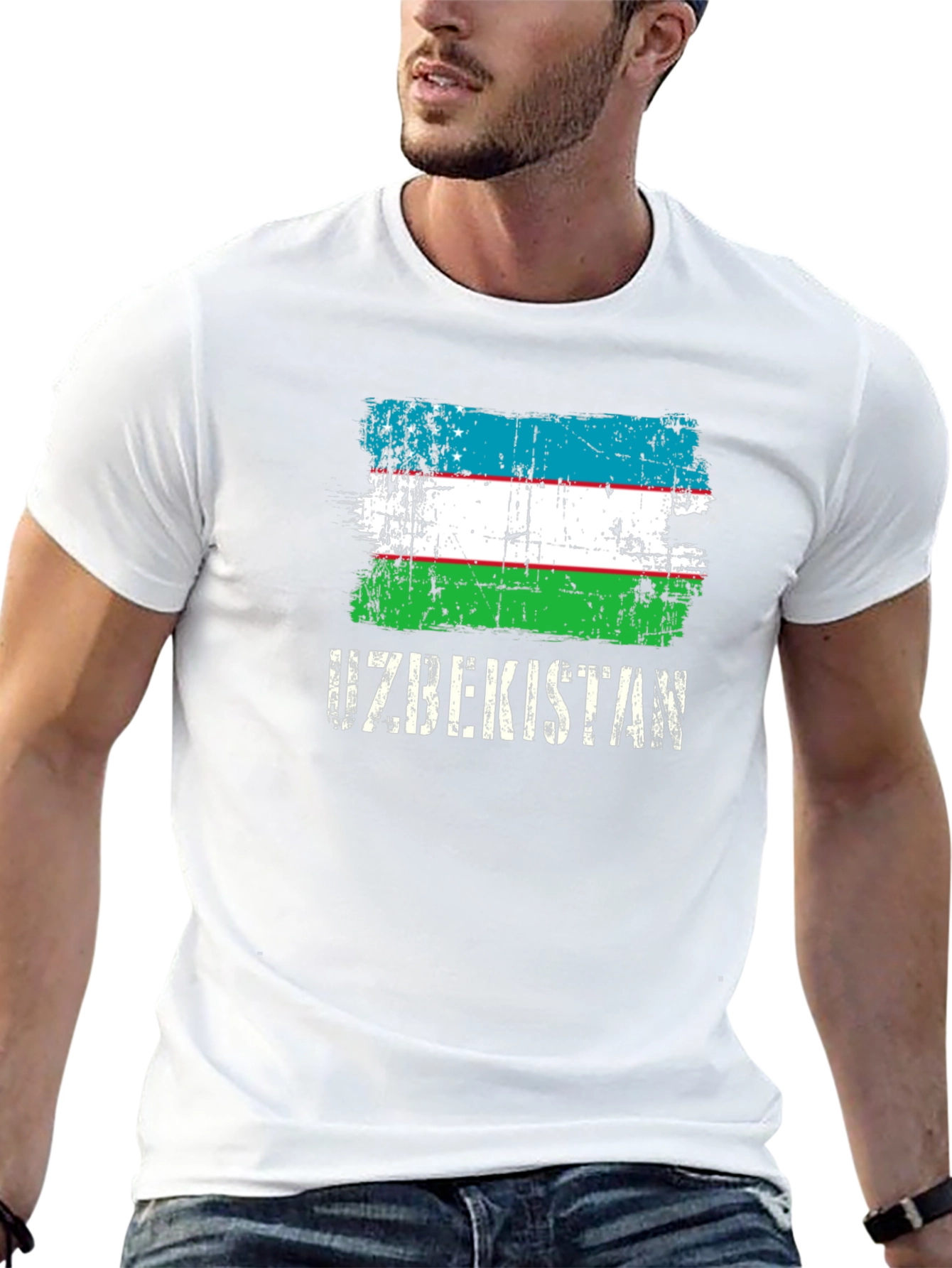 Uzbekistan Flag Graphic T-Shirt