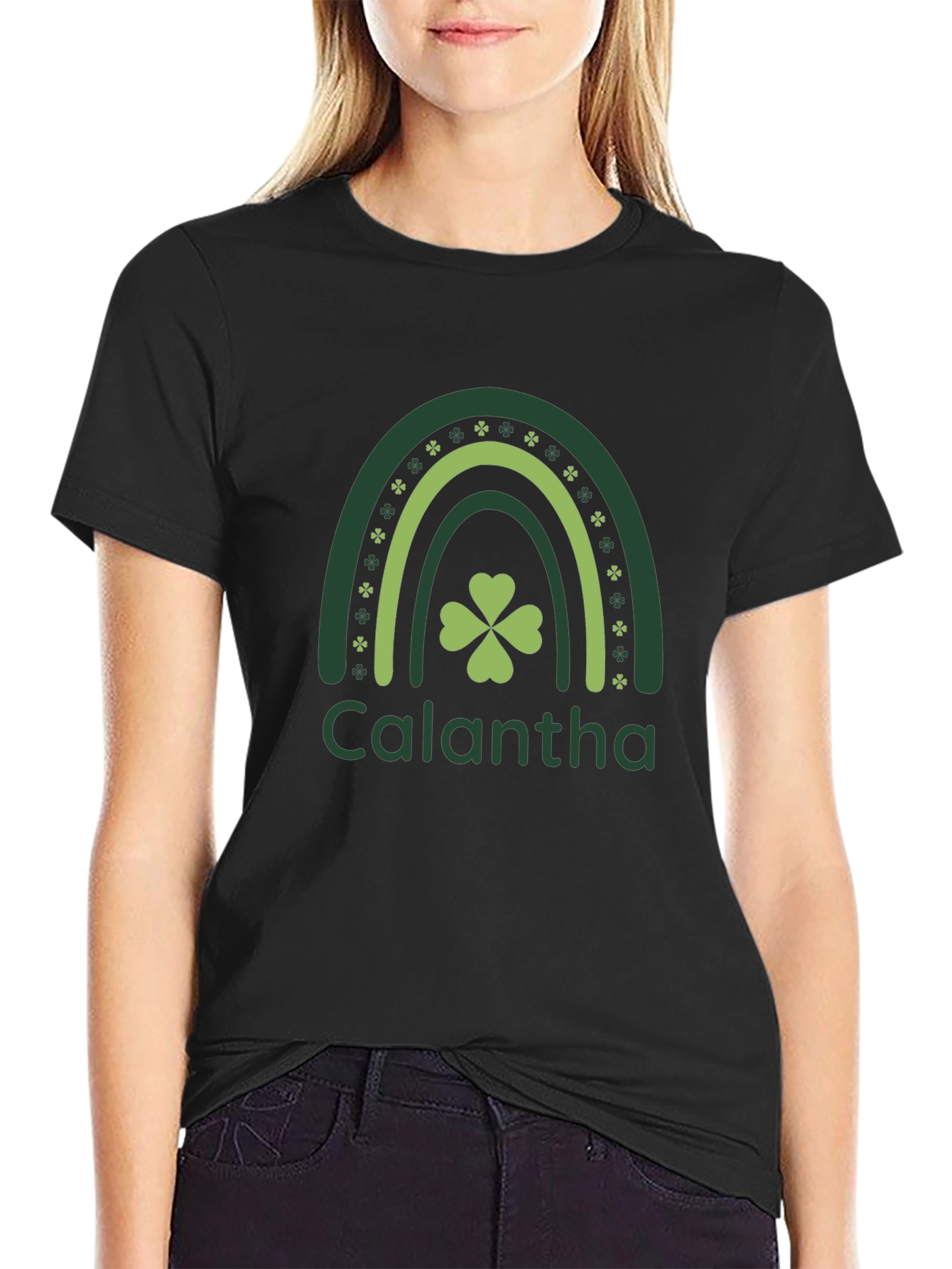 Calantha Rainbow Shamrock St. Patricks Day T-Shirt
