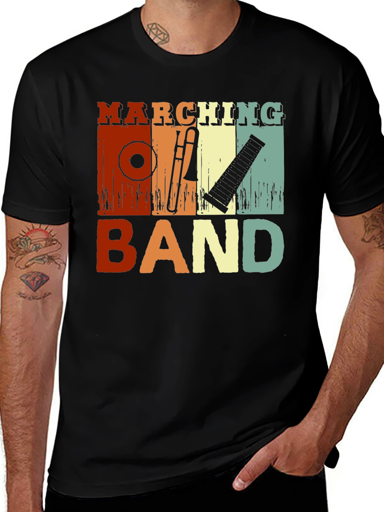 Marching Band Instrument Graphic Tee