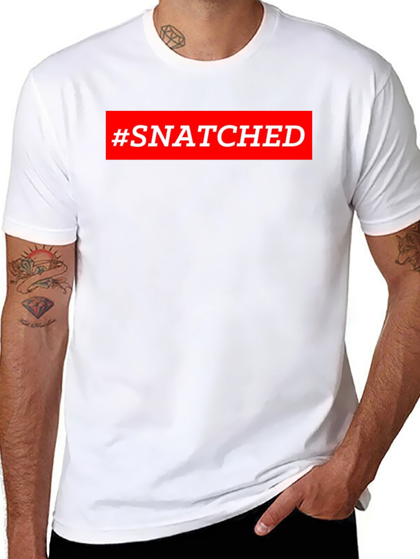 #Snatched Graphic Tee - Trendy Short Sleeve T-Shirt