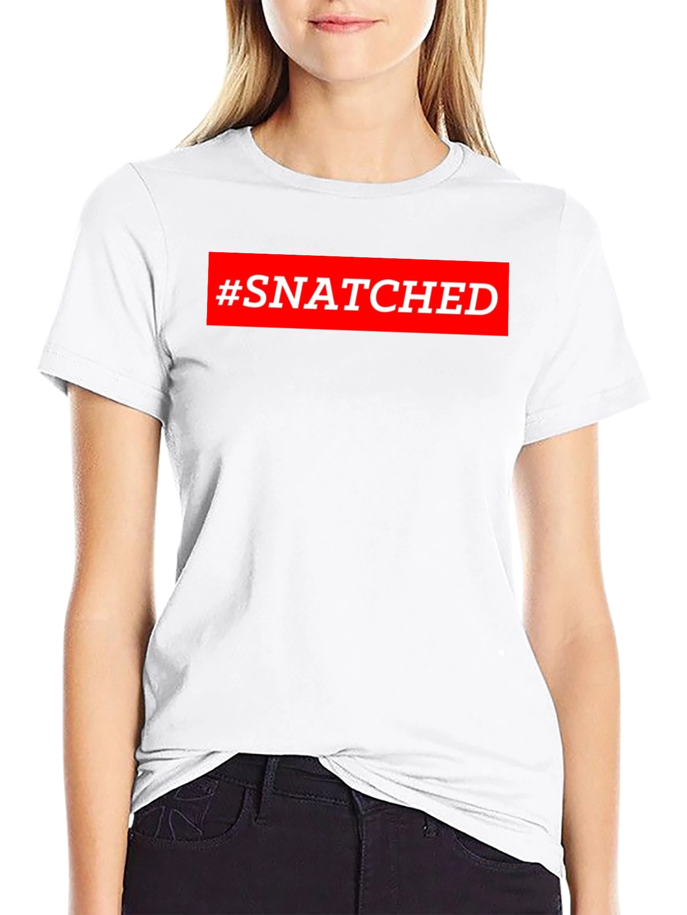 #Snatched Graphic Tee - Trendy Short Sleeve T-Shirt