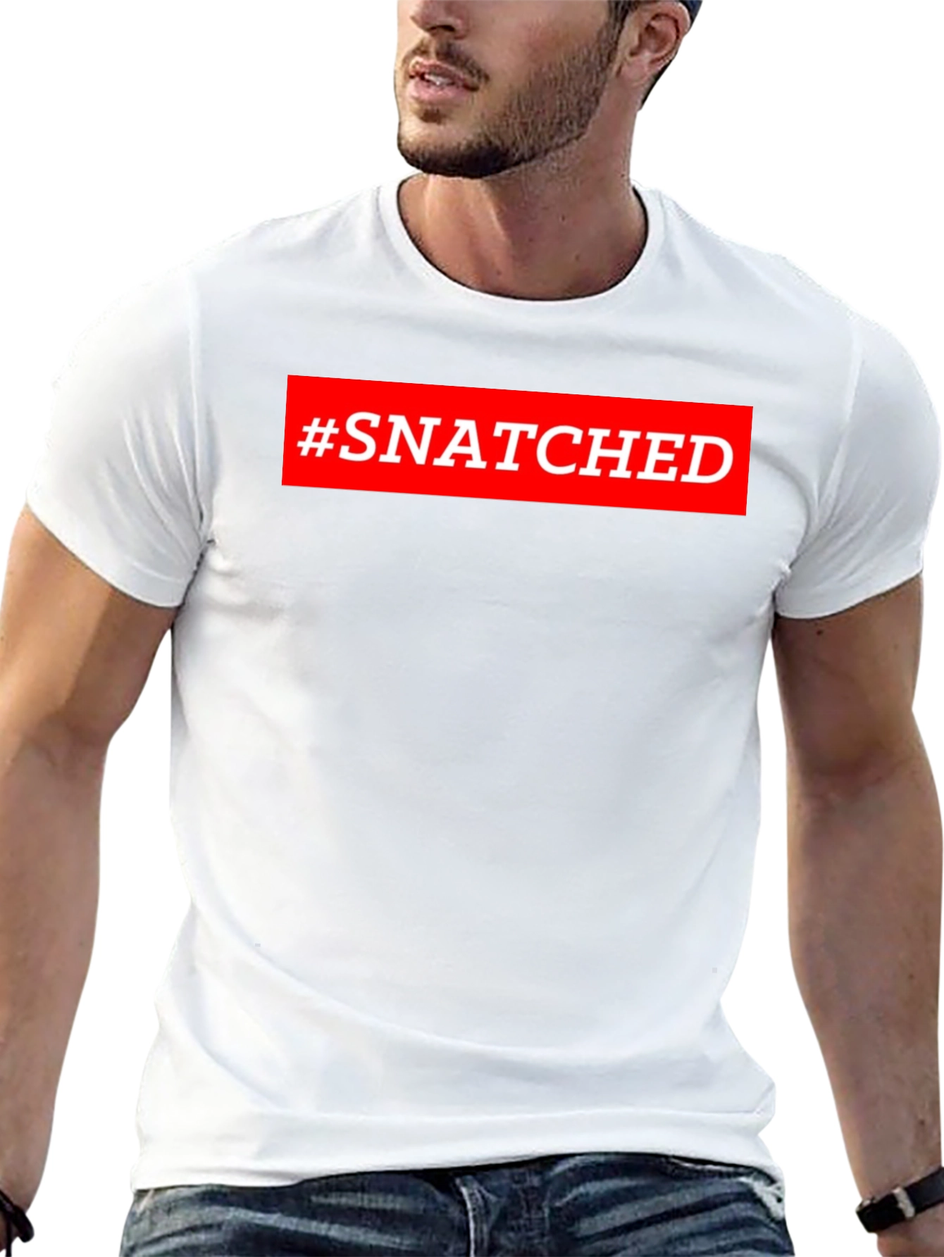 #Snatched Graphic Tee - Trendy Short Sleeve T-Shirt