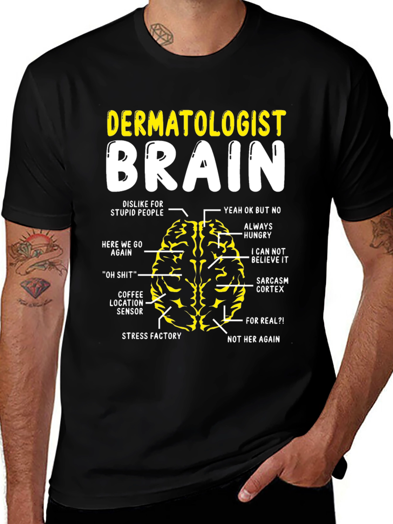 Dermatologist Brain T-Shirt - Funny Anatomy Tee