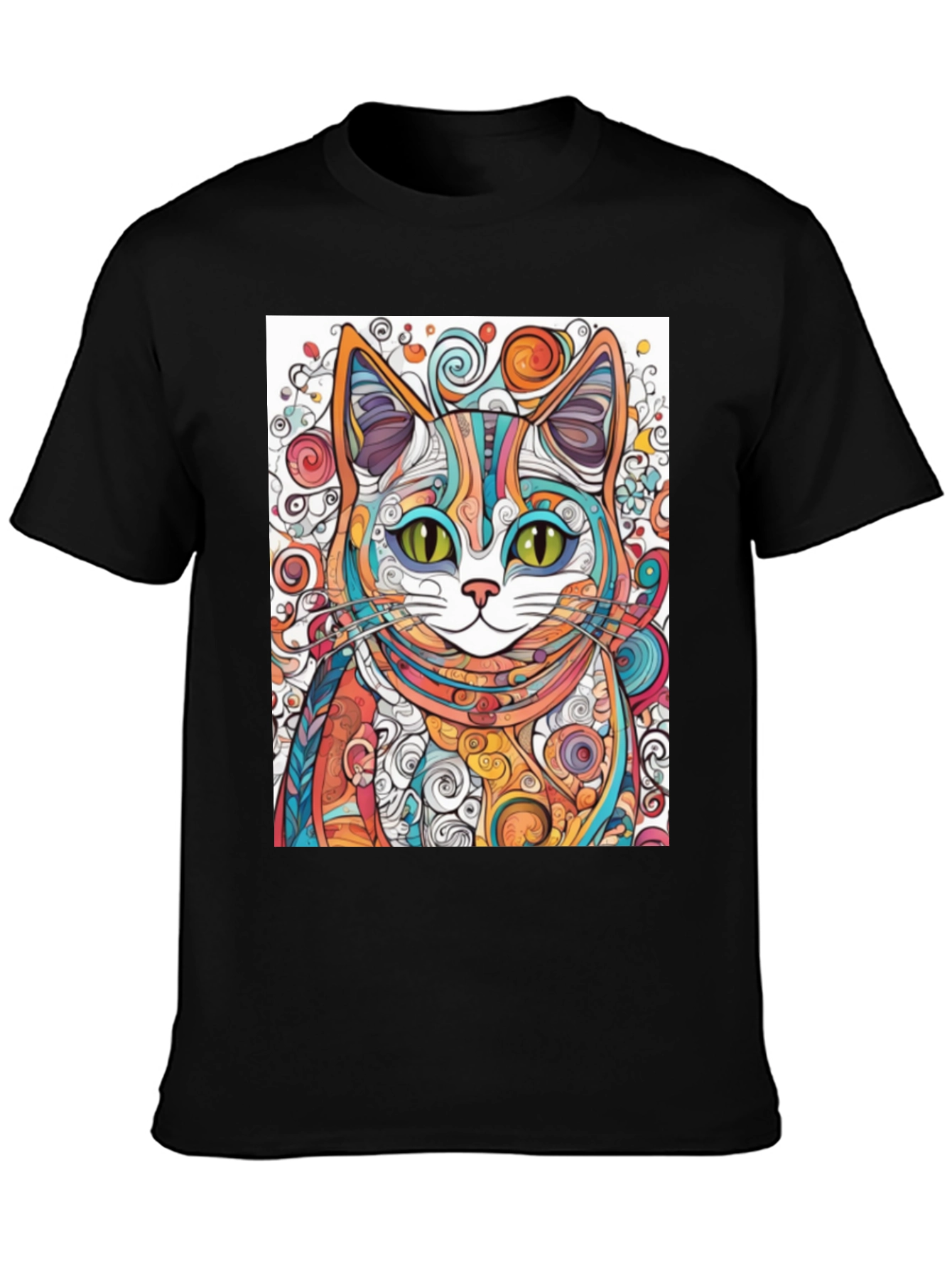 Colorful Abstract Cat T-Shirt