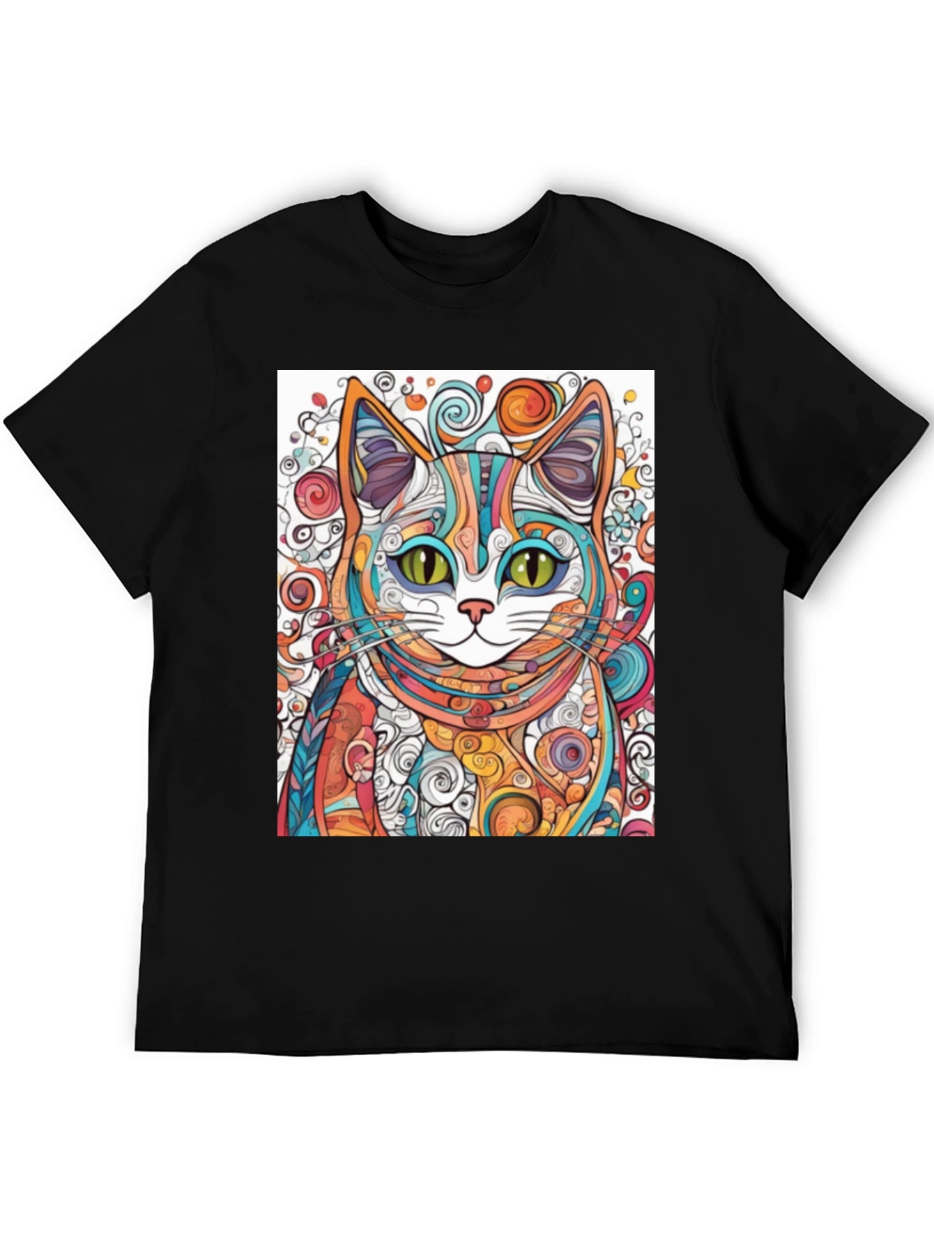 Colorful Abstract Cat T-Shirt