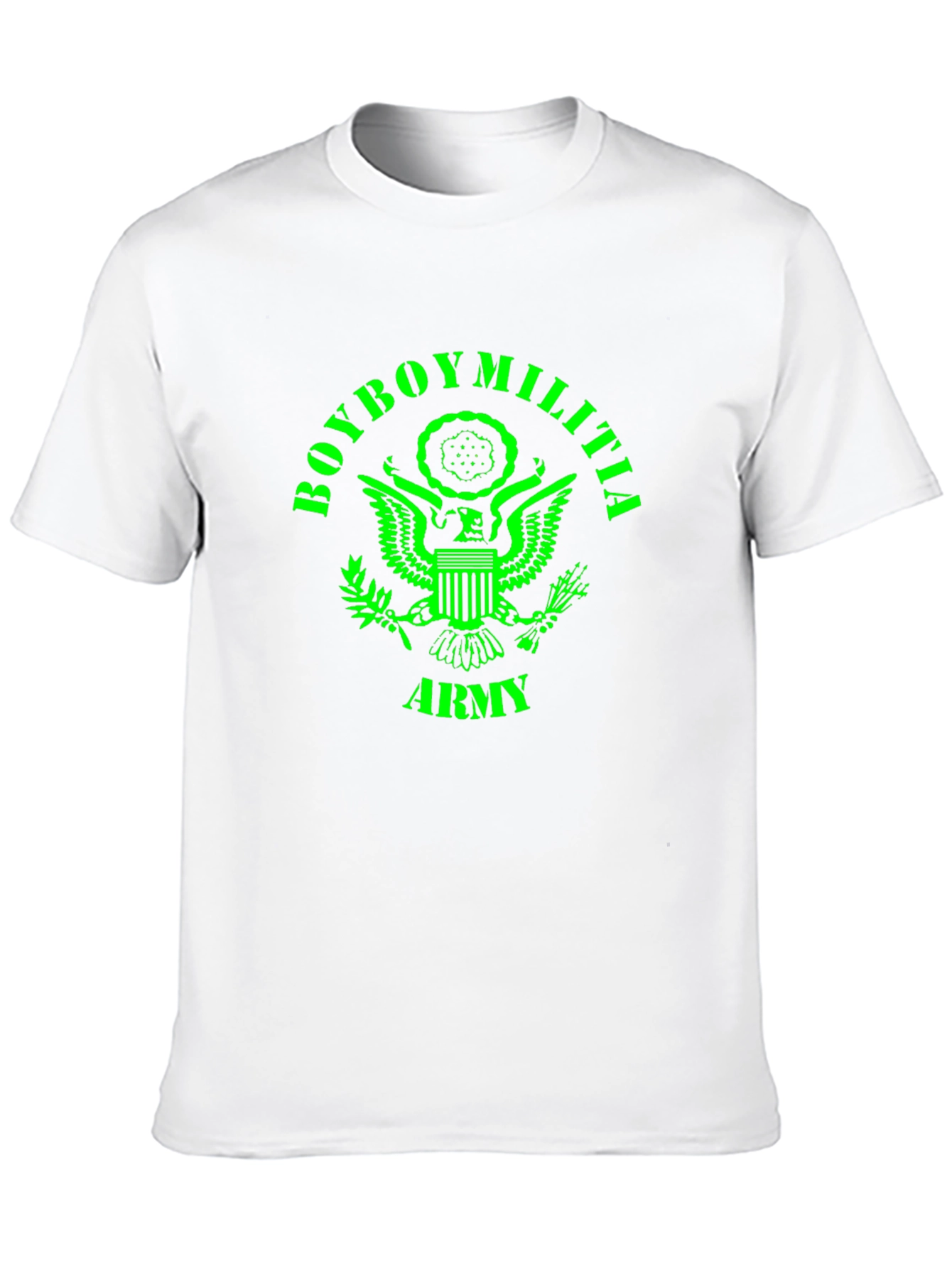 Boyboy Militia Army T-Shirt - Green Print on Black