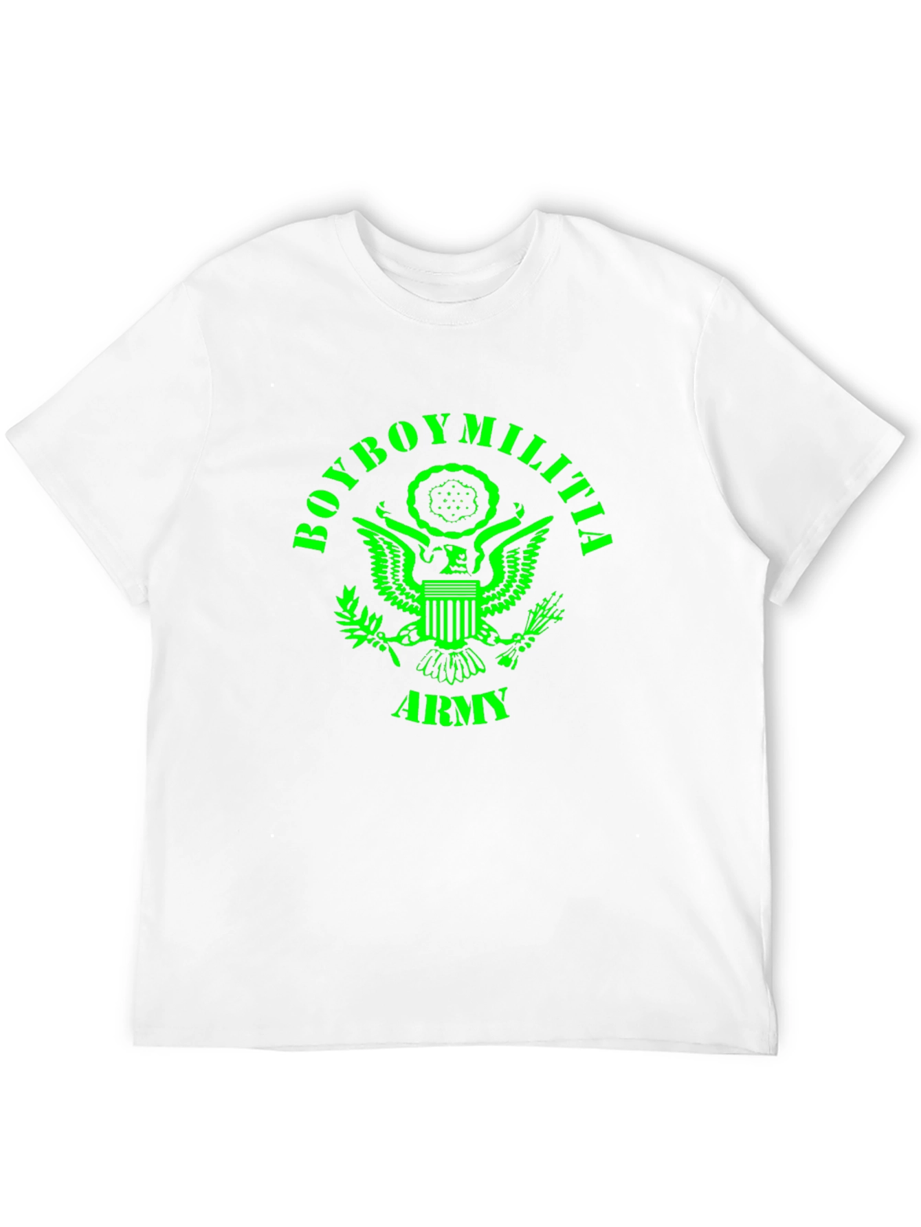 Boyboy Militia Army T-Shirt - Green Print on Black