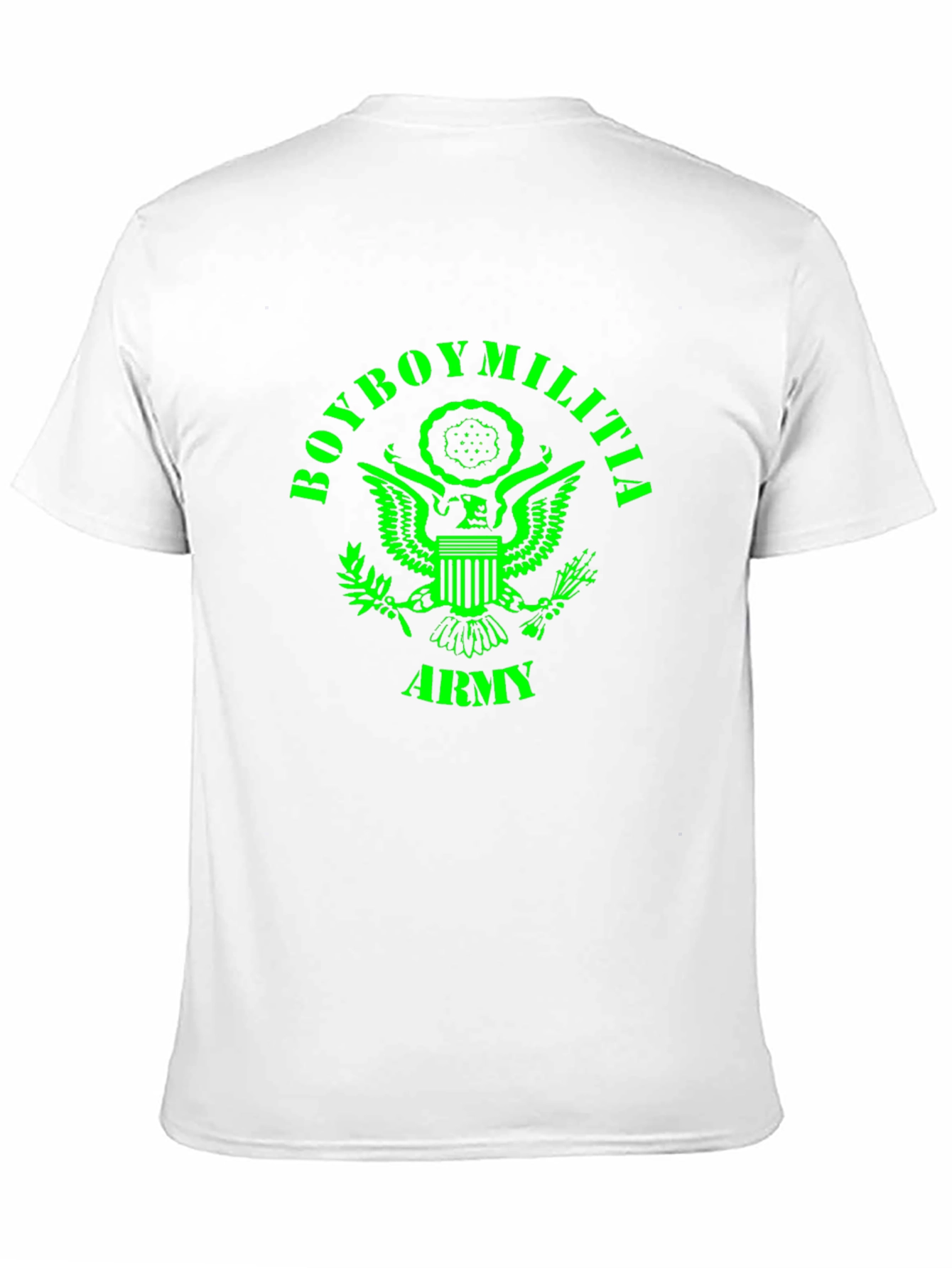 Boyboy Militia Army T-Shirt - Green Print on Black