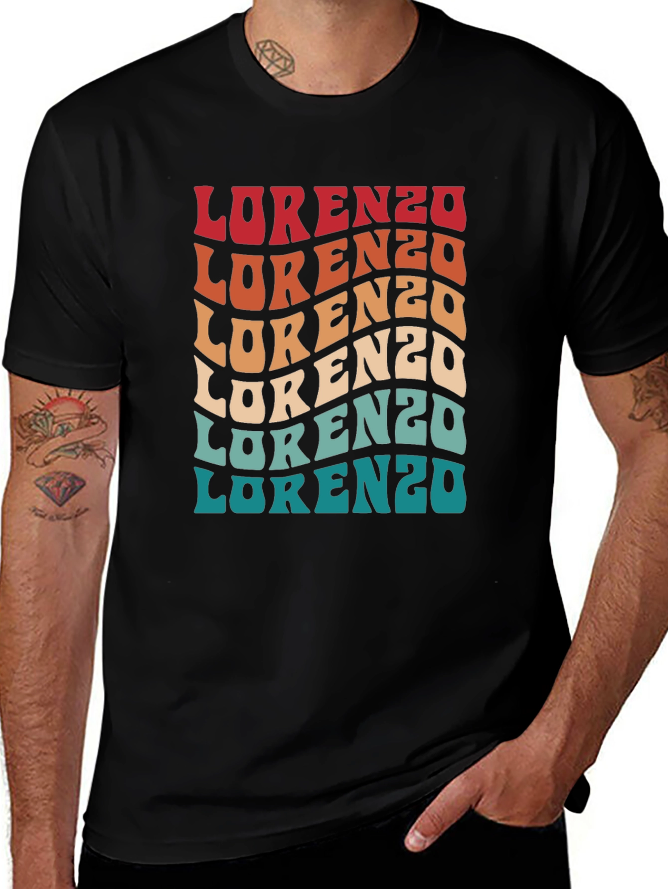 Retro Lorenzo Personalized Name T-Shirt