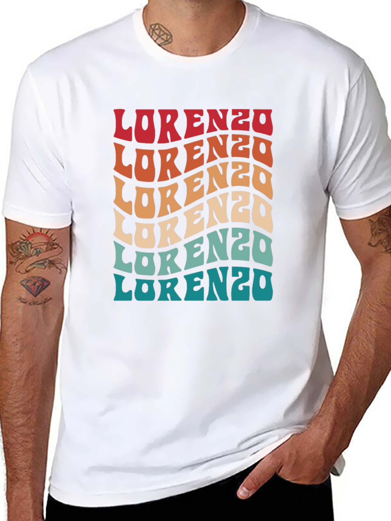 Retro Lorenzo Personalized Name T-Shirt