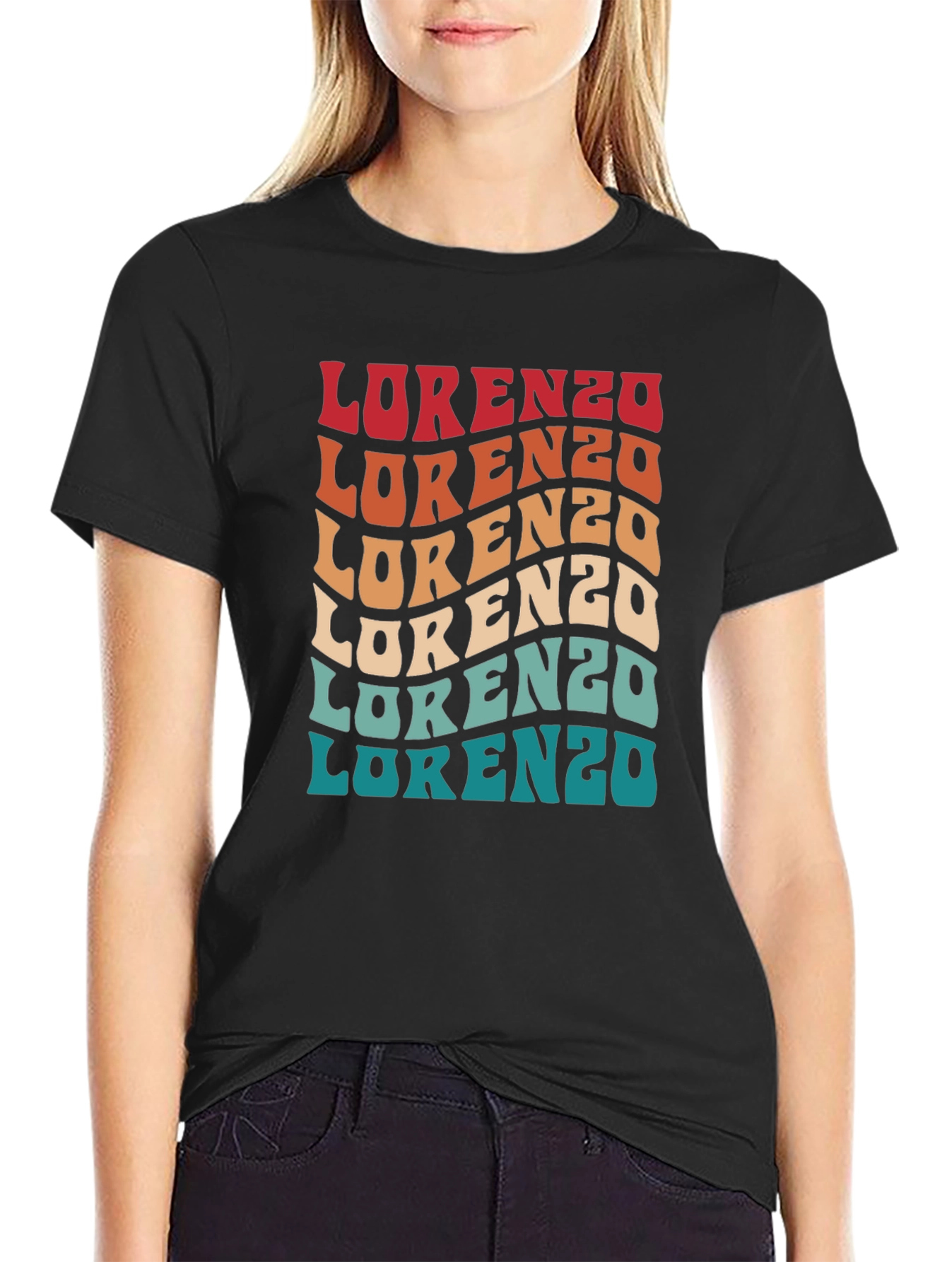Retro Lorenzo Personalized Name T-Shirt