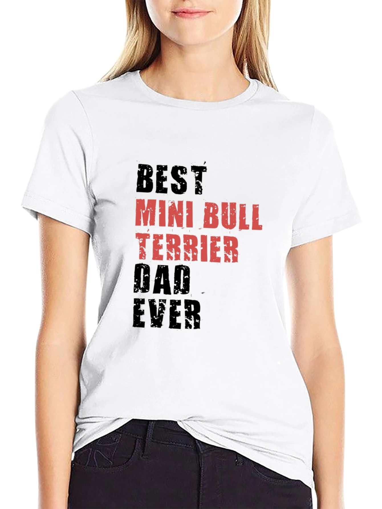Best Mini Bull Terrier Dad Ever Black Tee