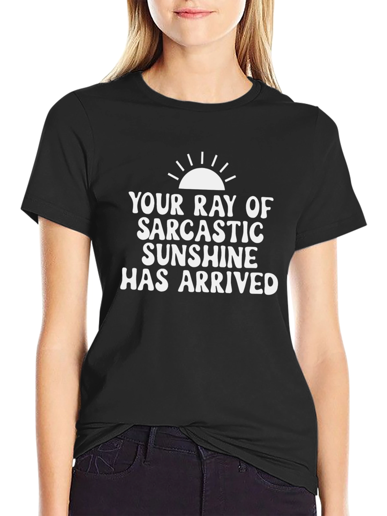 Sarcastic Sunshine Graphic Tee - Black Cotton T-Shirt