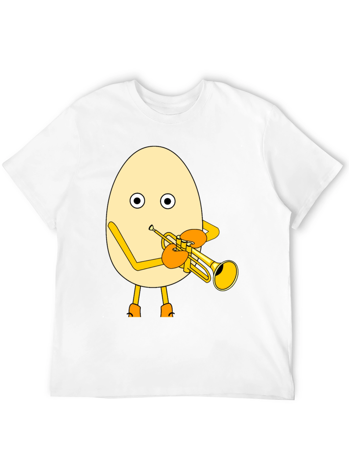 Egg Playing Trumpet Graphic Tee - Unique Design