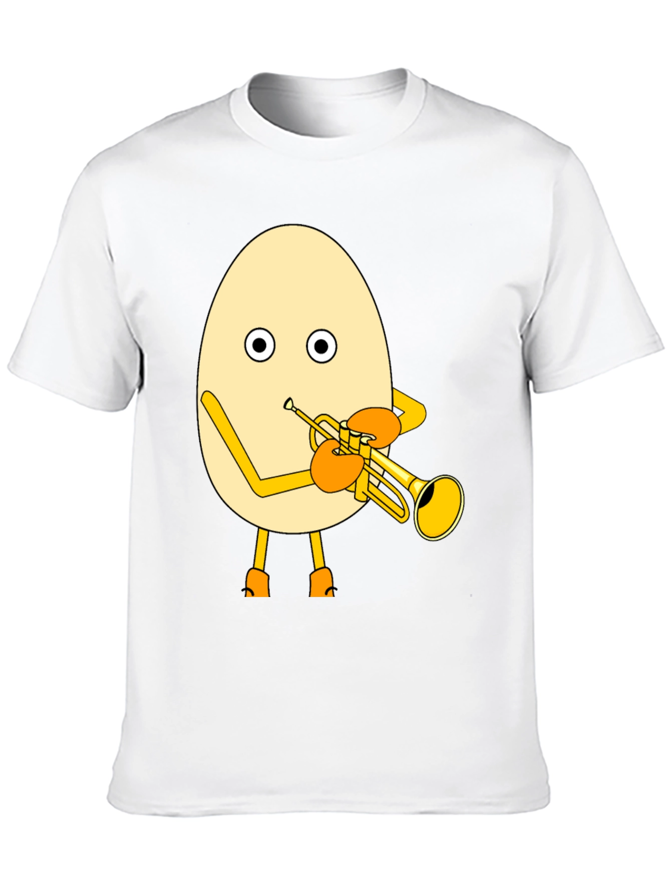 Egg Playing Trumpet Graphic Tee - Unique Design