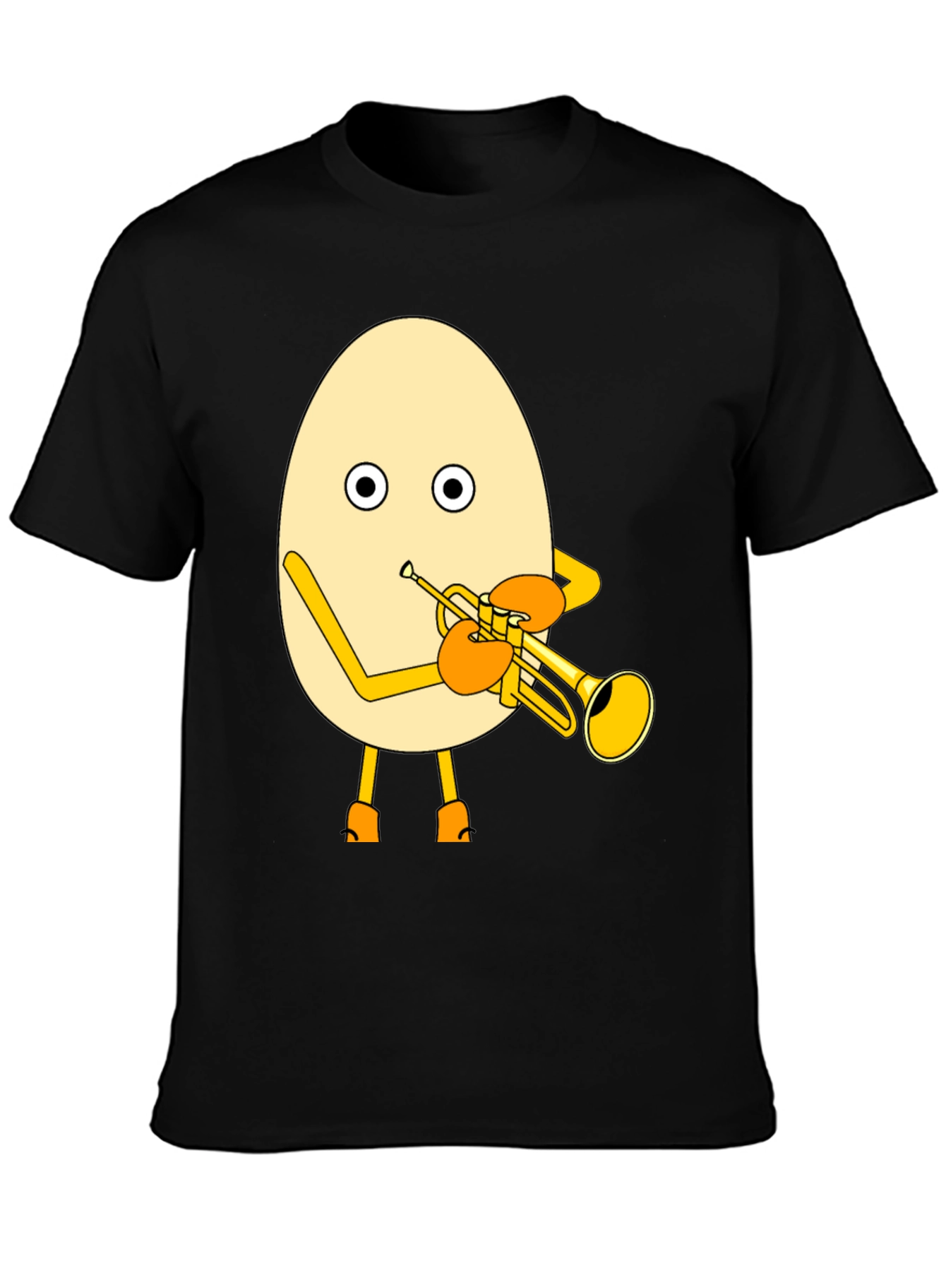 Egg Playing Trumpet Graphic Tee - Unique Design