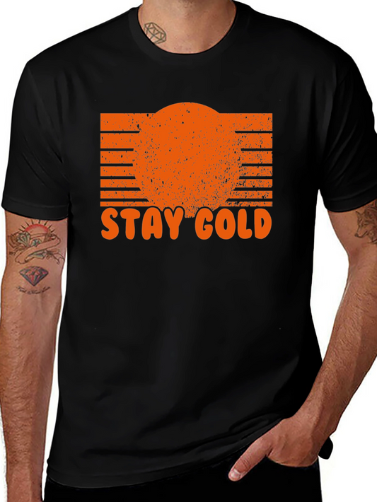 Stay Gold Graphic Tee - Retro Sunset T-Shirt