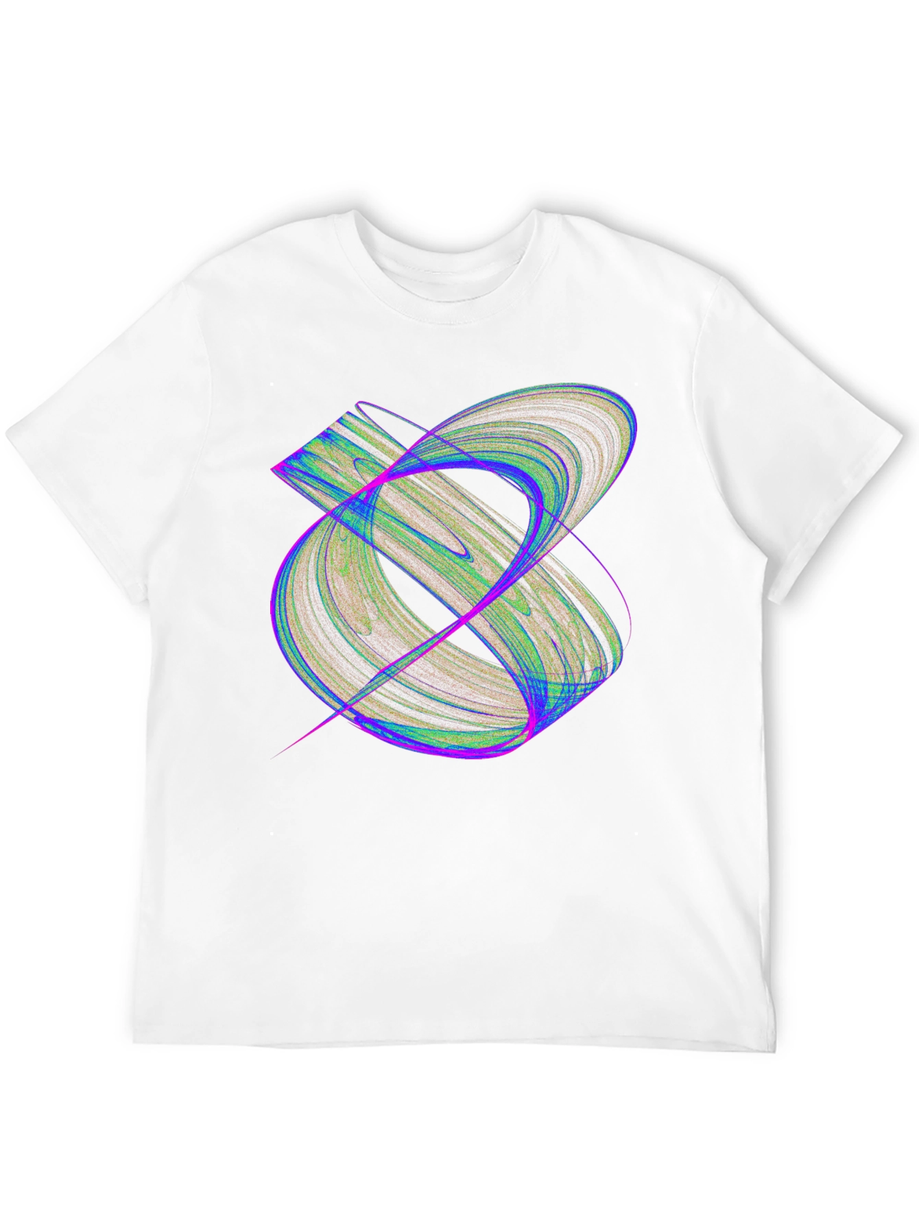 Abstract Fractal Design Black T-Shirt