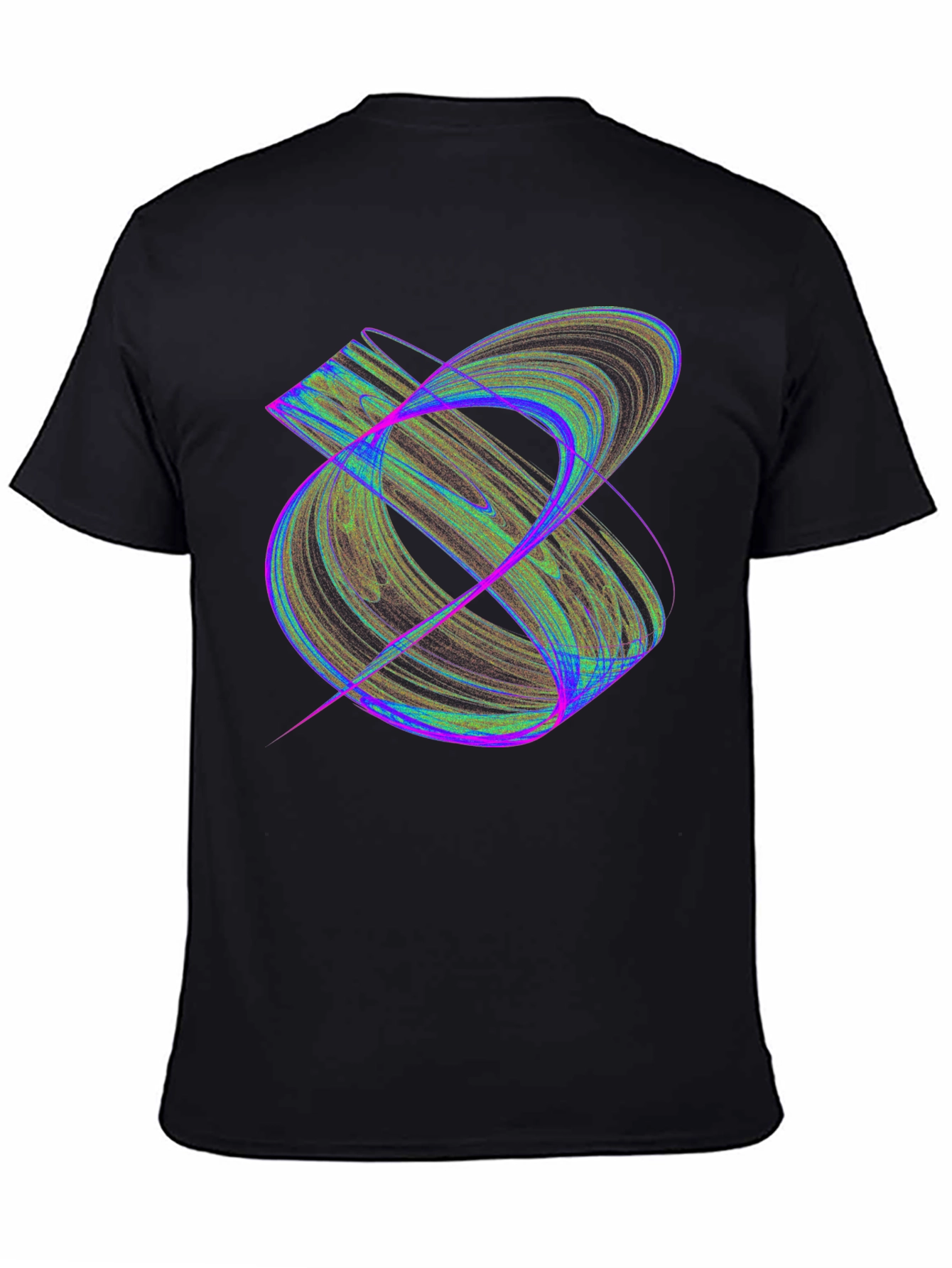 Abstract Fractal Design Black T-Shirt