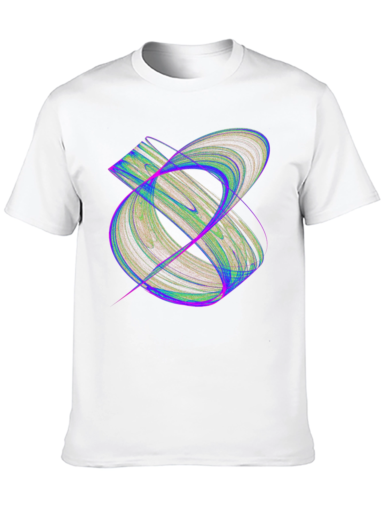 Abstract Fractal Design Black T-Shirt