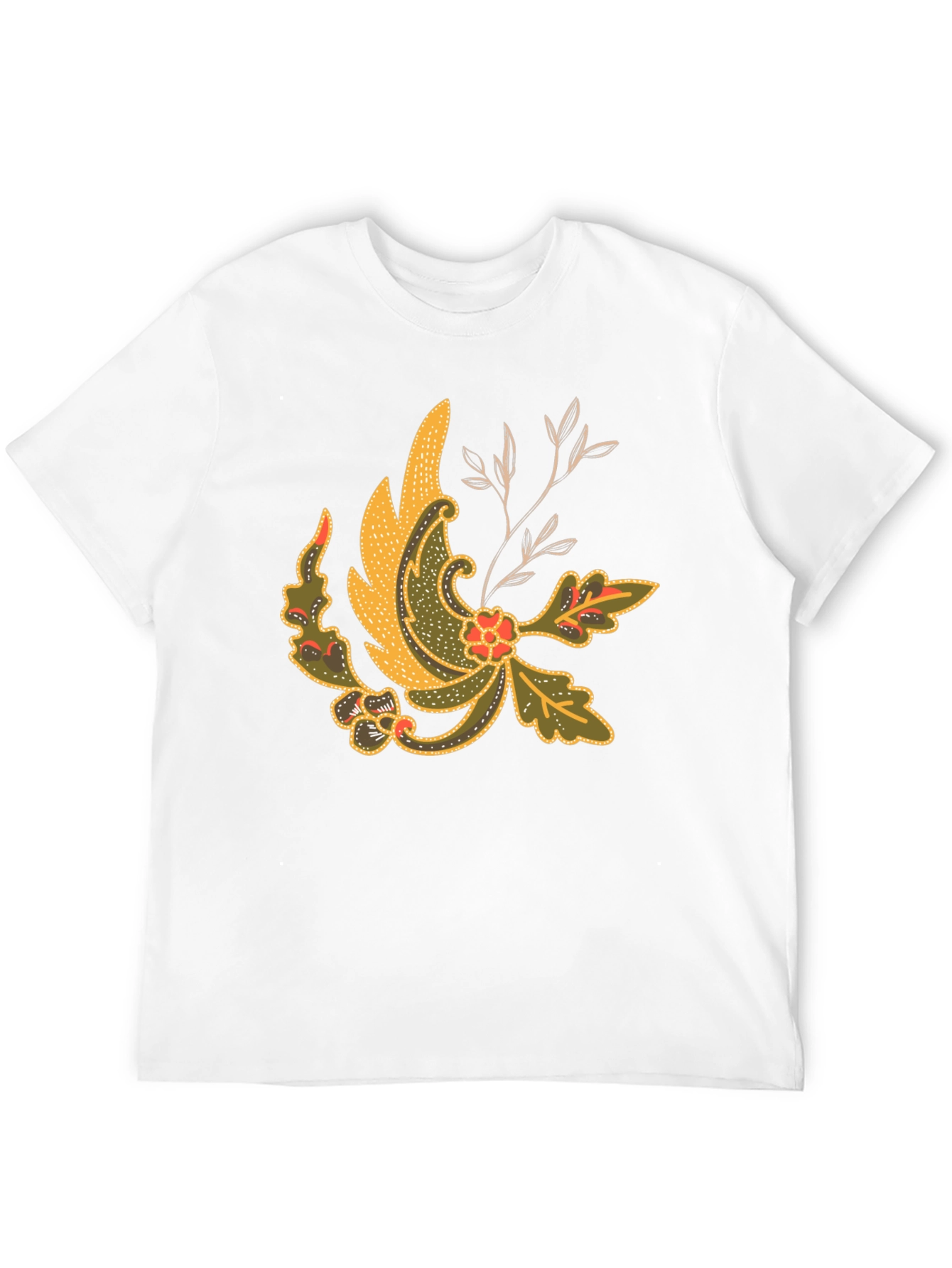 Batik Style Graphic Tee - Black Cotton Blend