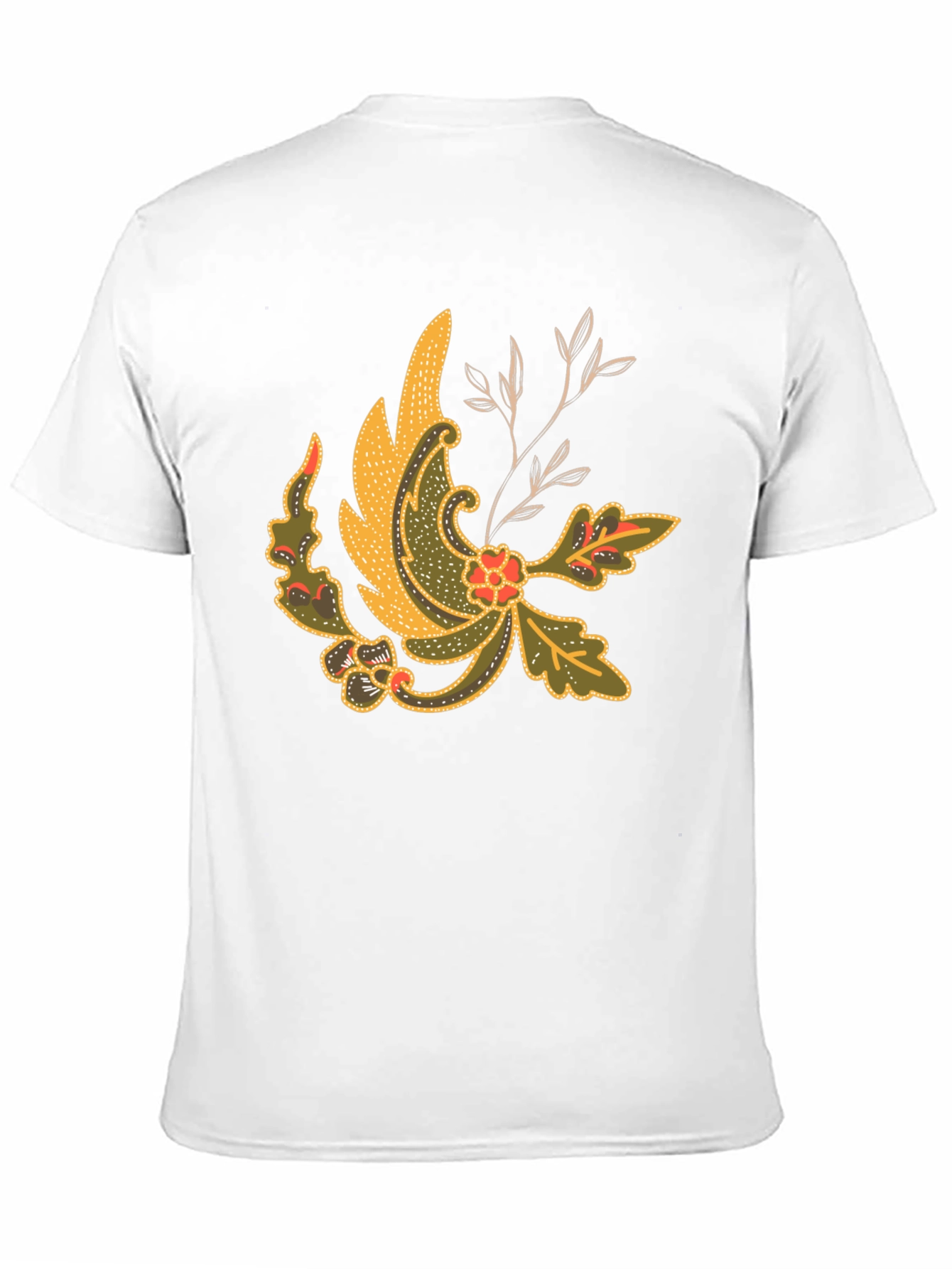 Batik Style Graphic Tee - Black Cotton Blend