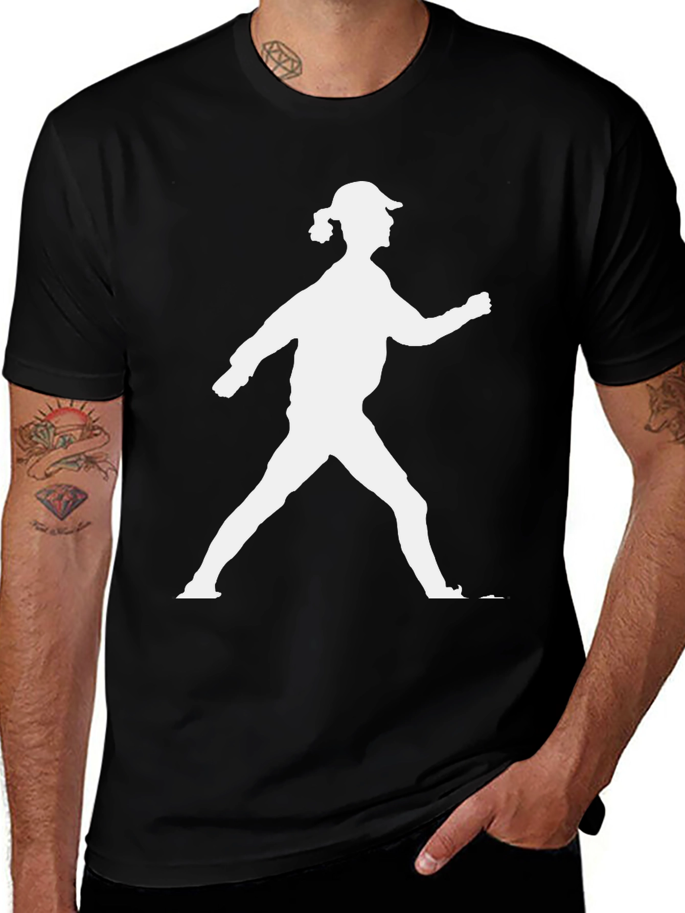 Silhouette Walker Graphic Tee - Black Unisex Shirt