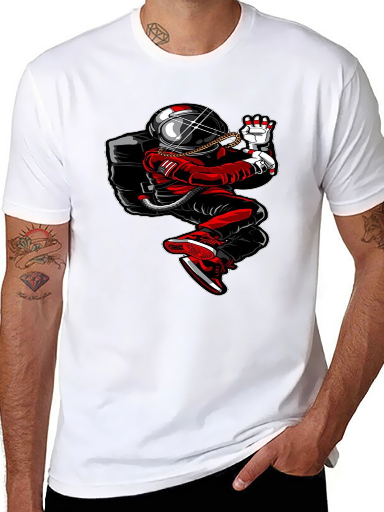 Astronaut Drip T-Shirt - Streetwear Space Tee