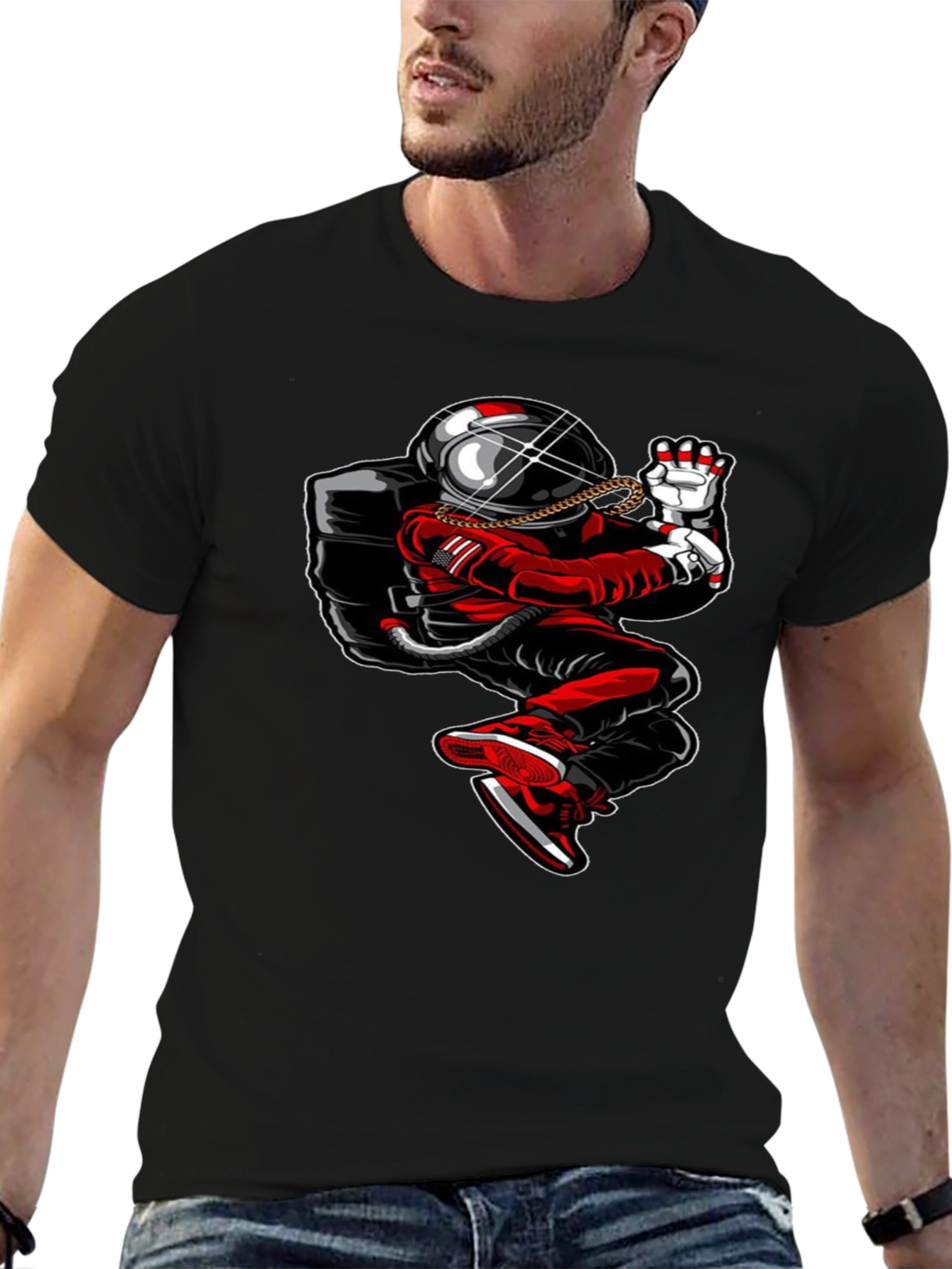 Astronaut Drip T-Shirt - Streetwear Space Tee