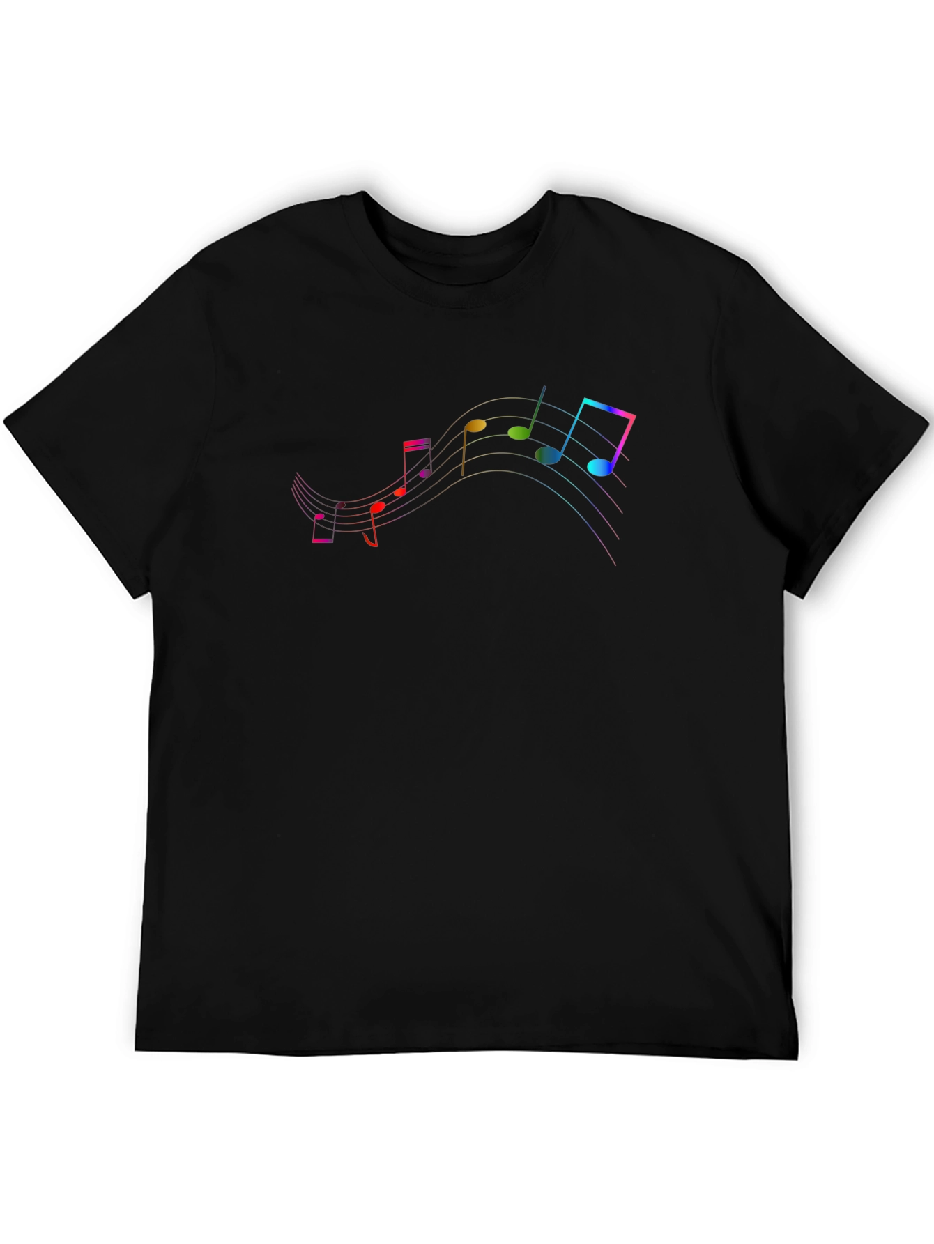 Musical Note Graphic Black T-Shirt