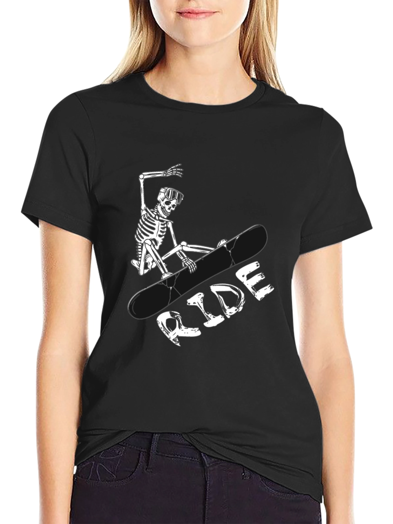 Skeleton Snowboarder Graphic Tee - Ride in Style