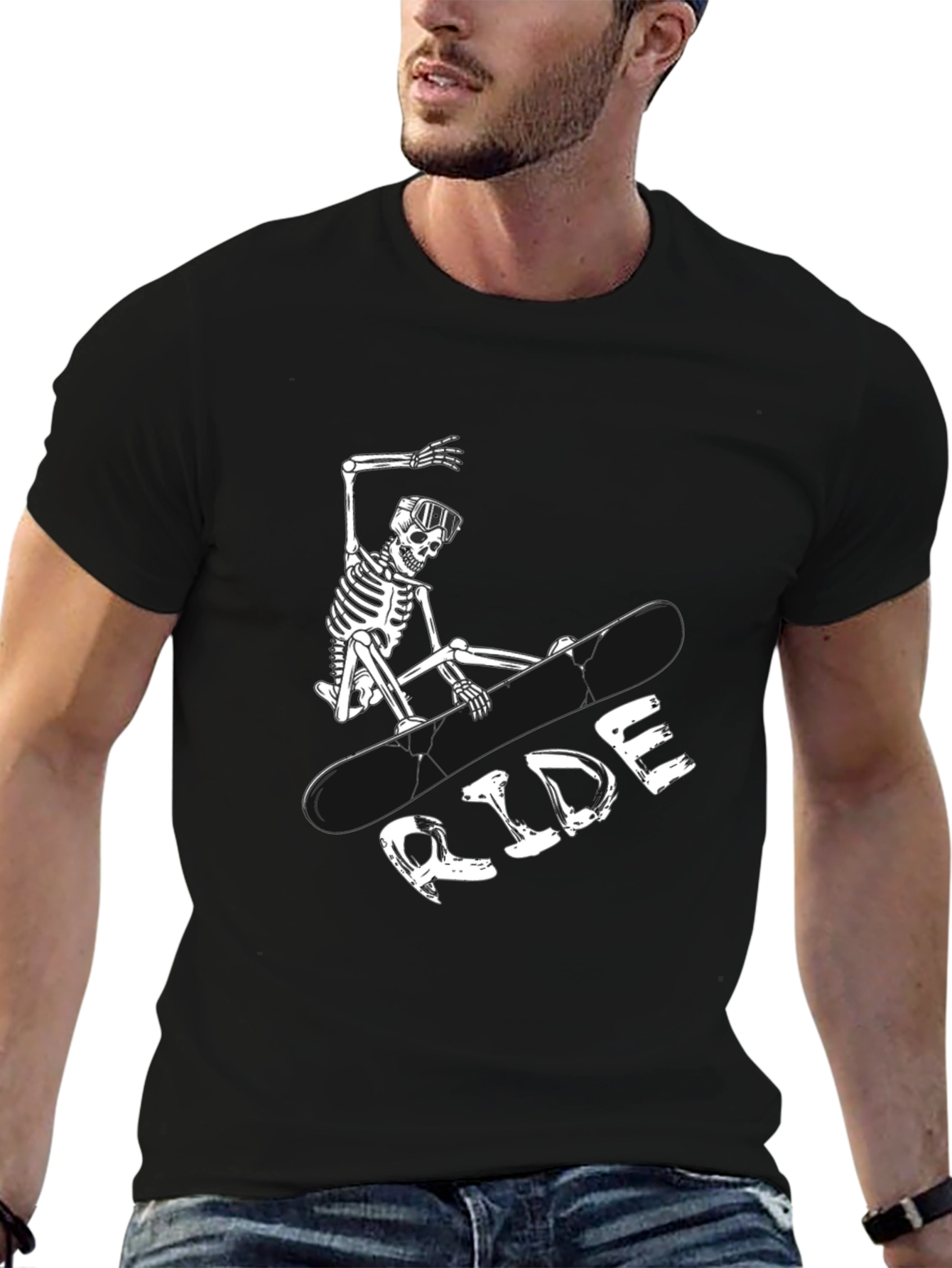 Skeleton Snowboarder Graphic Tee - Ride in Style