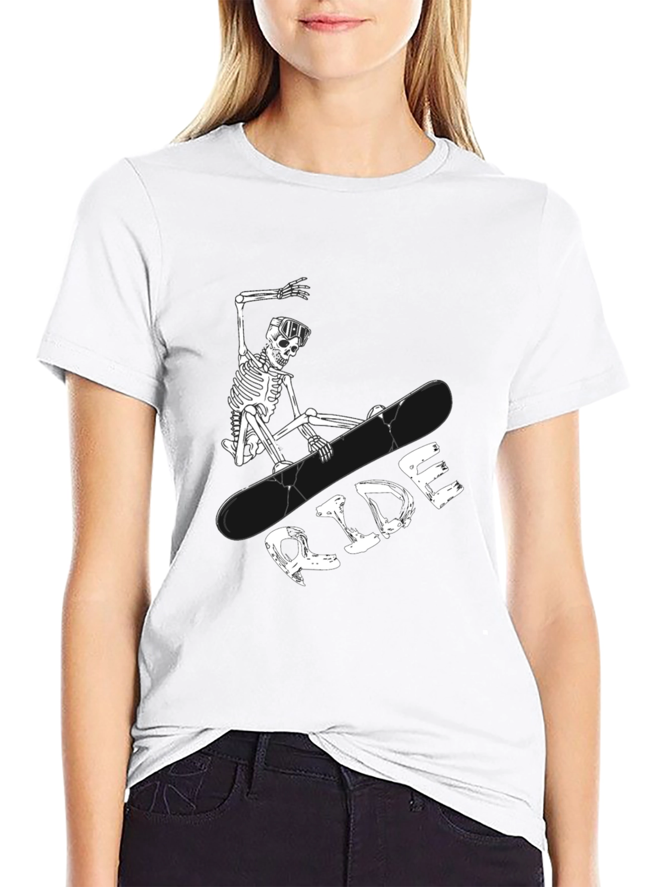 Skeleton Snowboarder Graphic Tee - Ride in Style