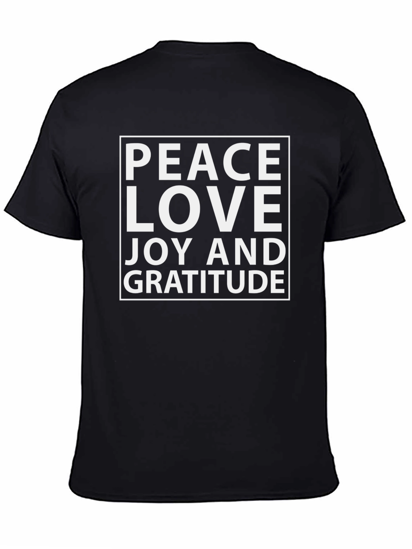 Peace Love Joy Gratitude Black T-Shirt