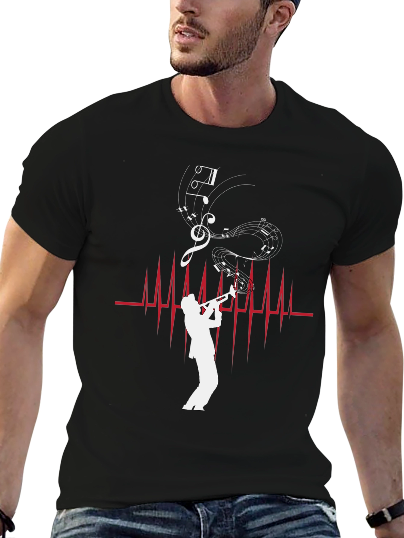Musician Heartbeat Graphic Tee - Stylish Music Lover Shirt
