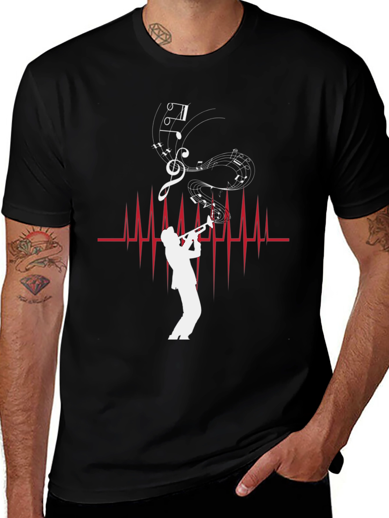 Musician Heartbeat Graphic Tee - Stylish Music Lover Shirt