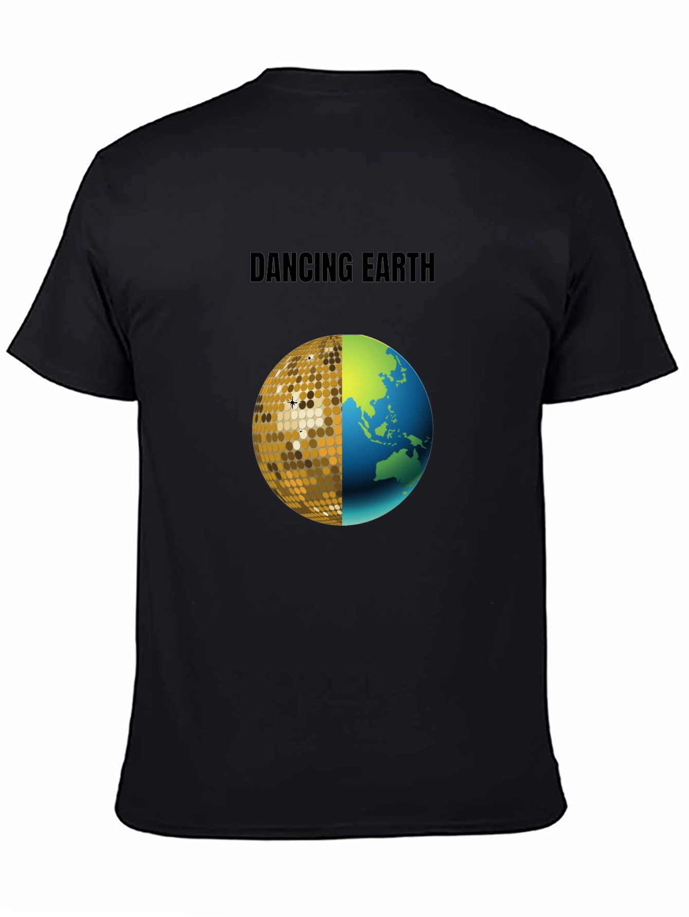 Dancing Earth Graphic Tee - Black Cotton T-Shirt
