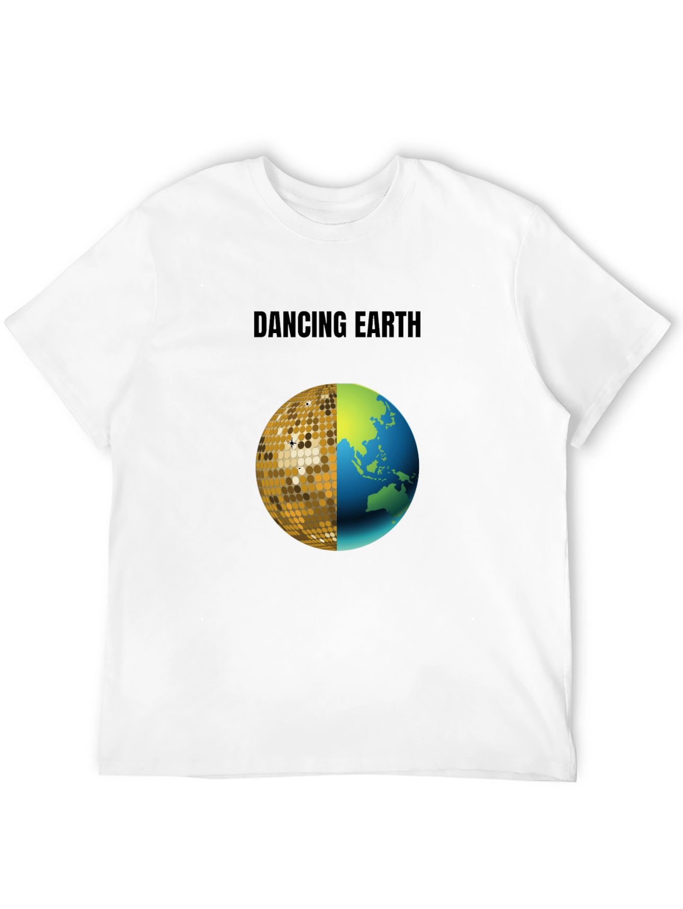 Dancing Earth Graphic Tee - Black Cotton T-Shirt