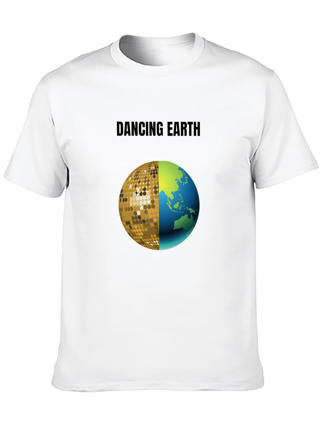 Dancing Earth Graphic Tee - Black Cotton T-Shirt