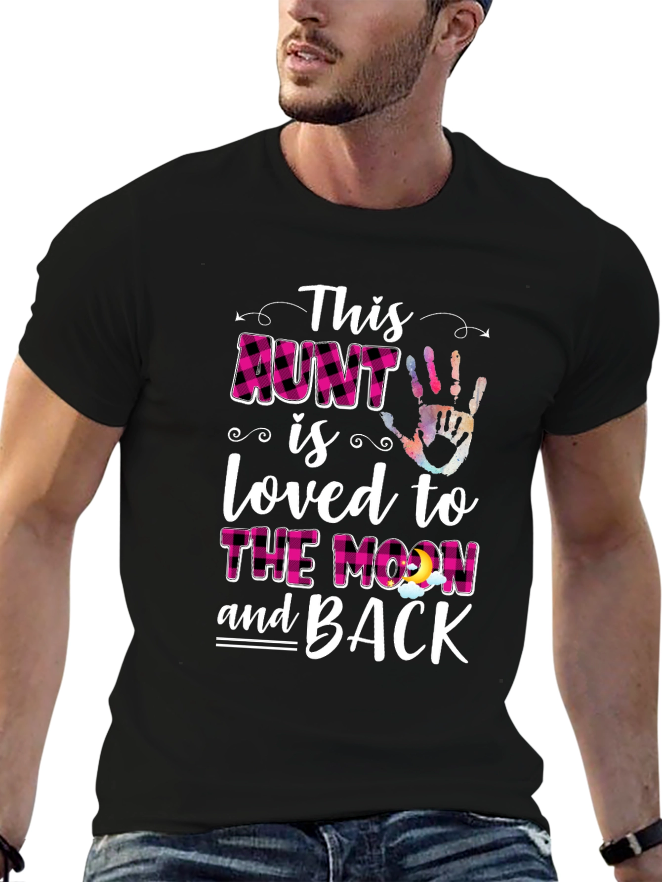Loved Aunt Graphic T-Shirt - Black