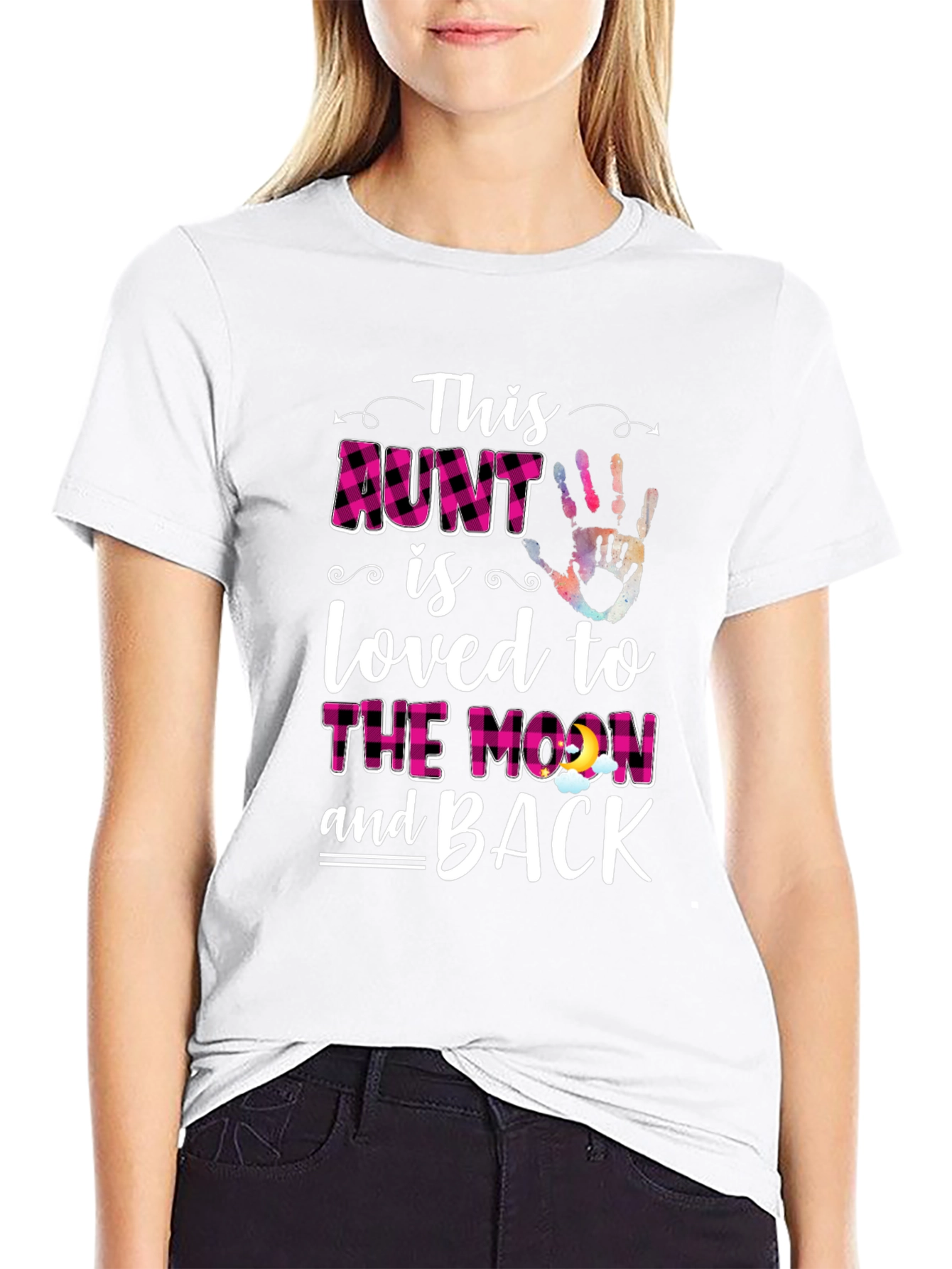 Loved Aunt Graphic T-Shirt - Black