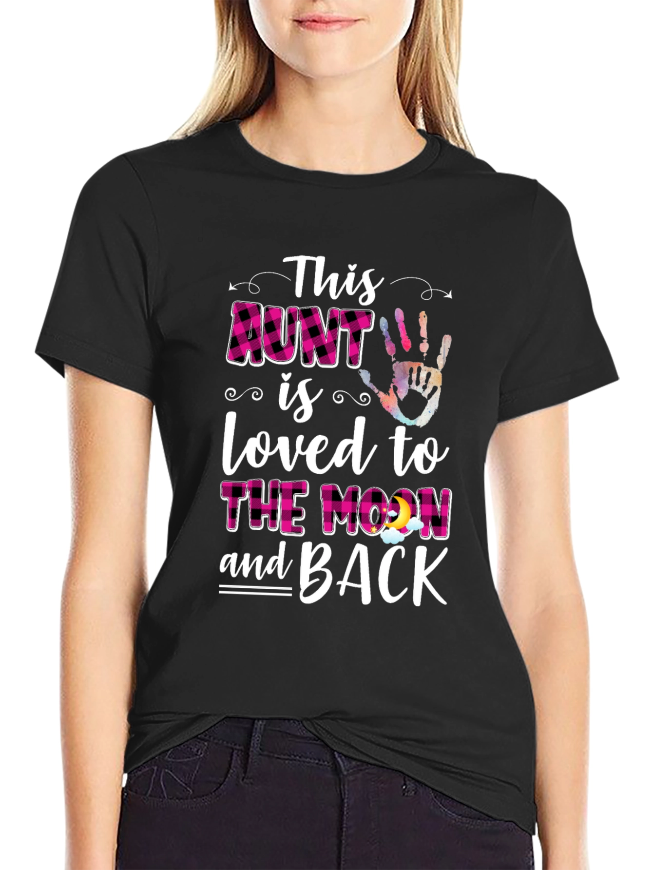 Loved Aunt Graphic T-Shirt - Black