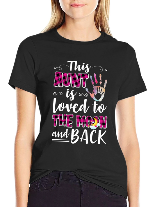 Loved Aunt Graphic T-Shirt - Black