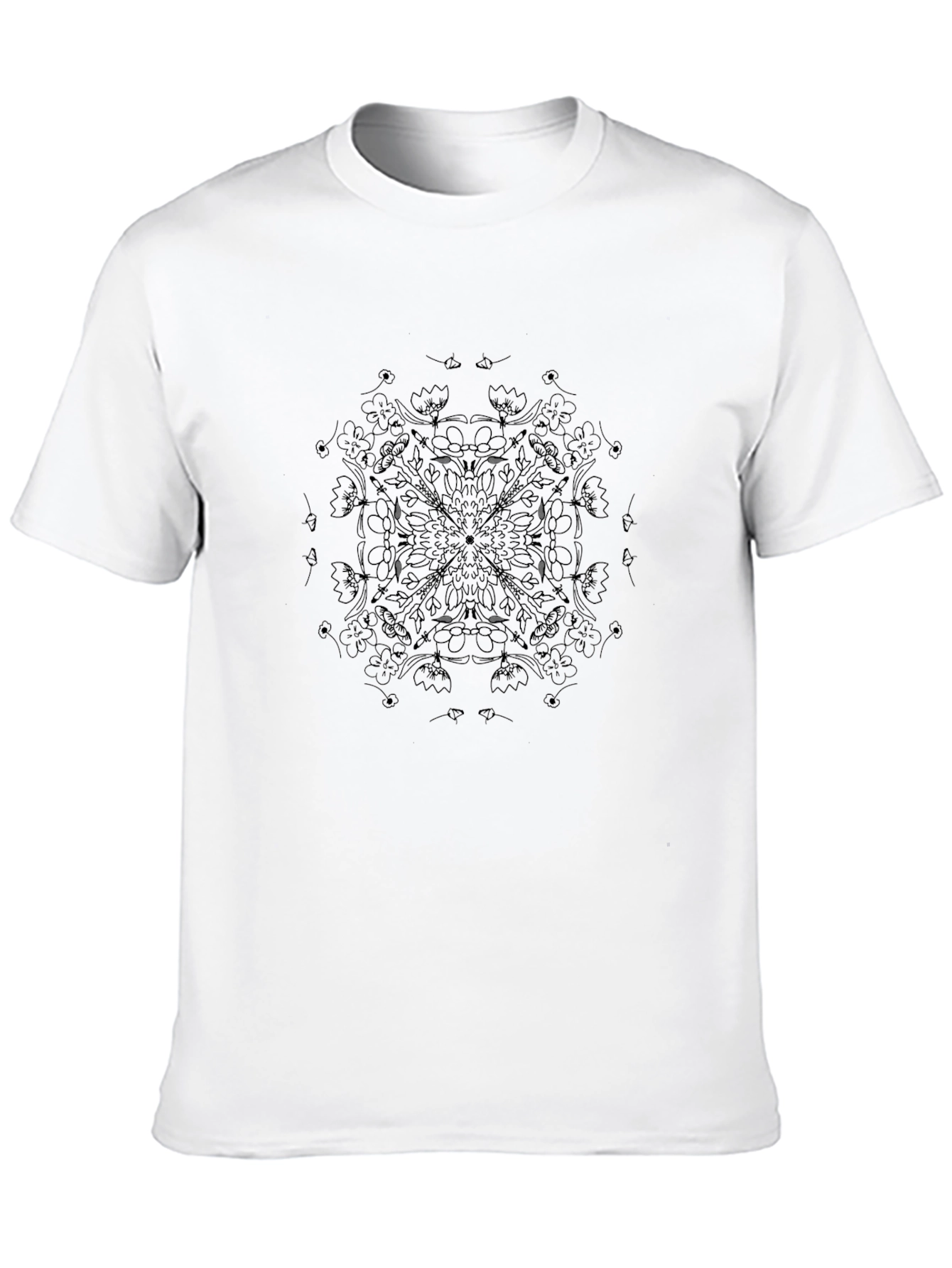 Black Mandala Print T-Shirt - Stylish Casual Wear