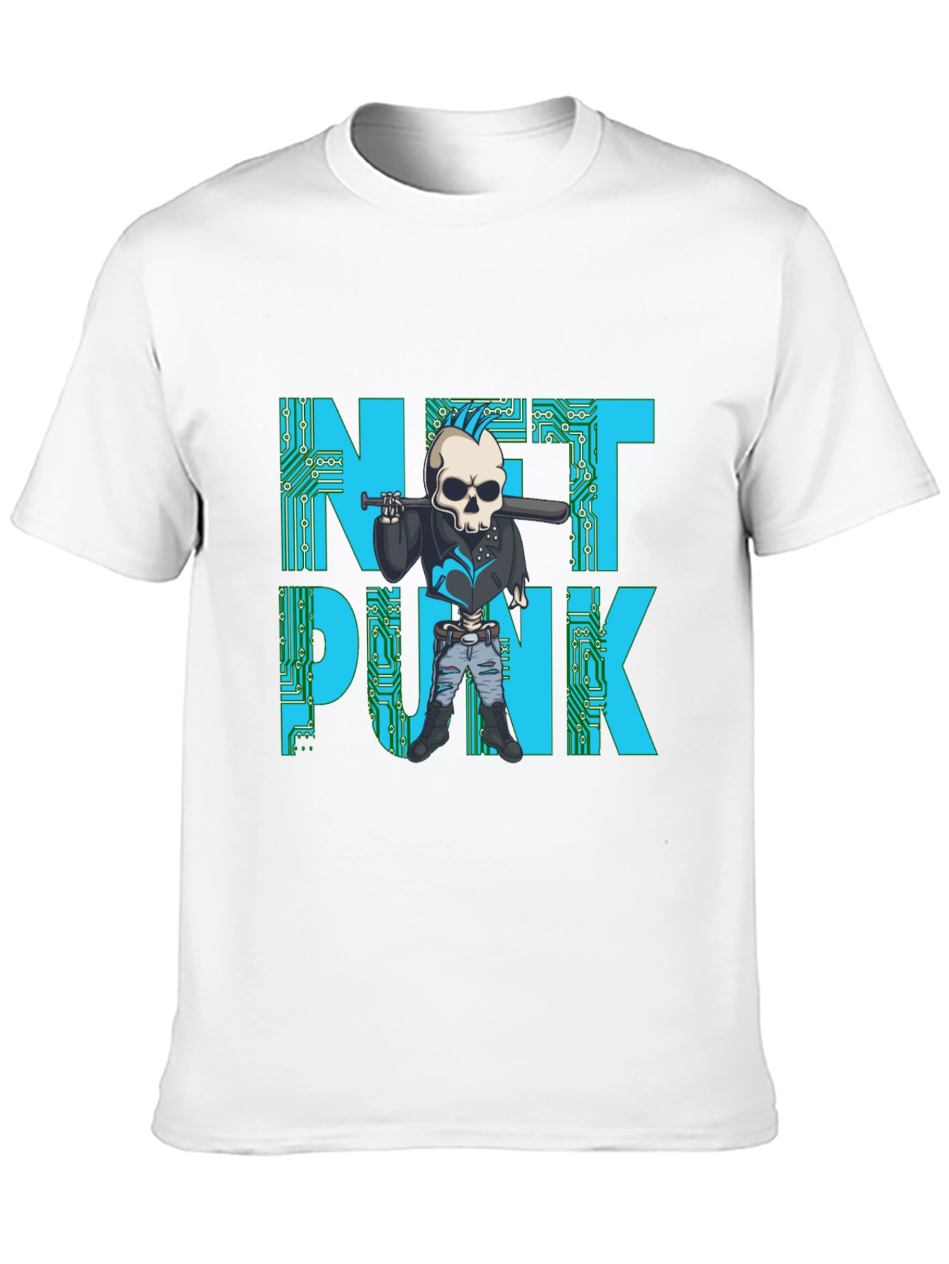 Net Punk Graphic T-Shirt - Cool Skull Design